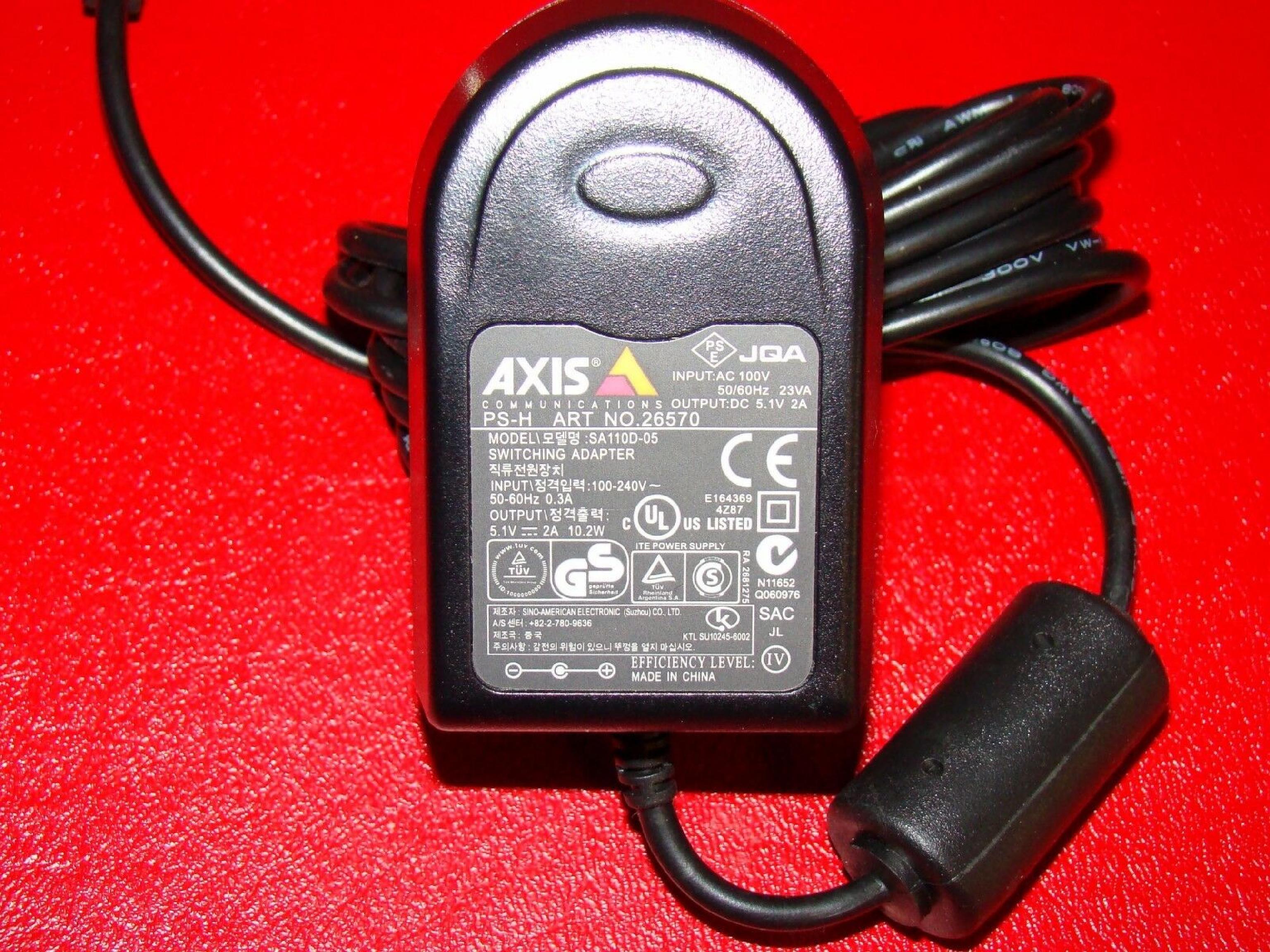 AXIS PS-H 5.1V DC 2000MA AC ADAPTER WITH BARREL CONNECTOR OD:3.5MM ID:1.3MM