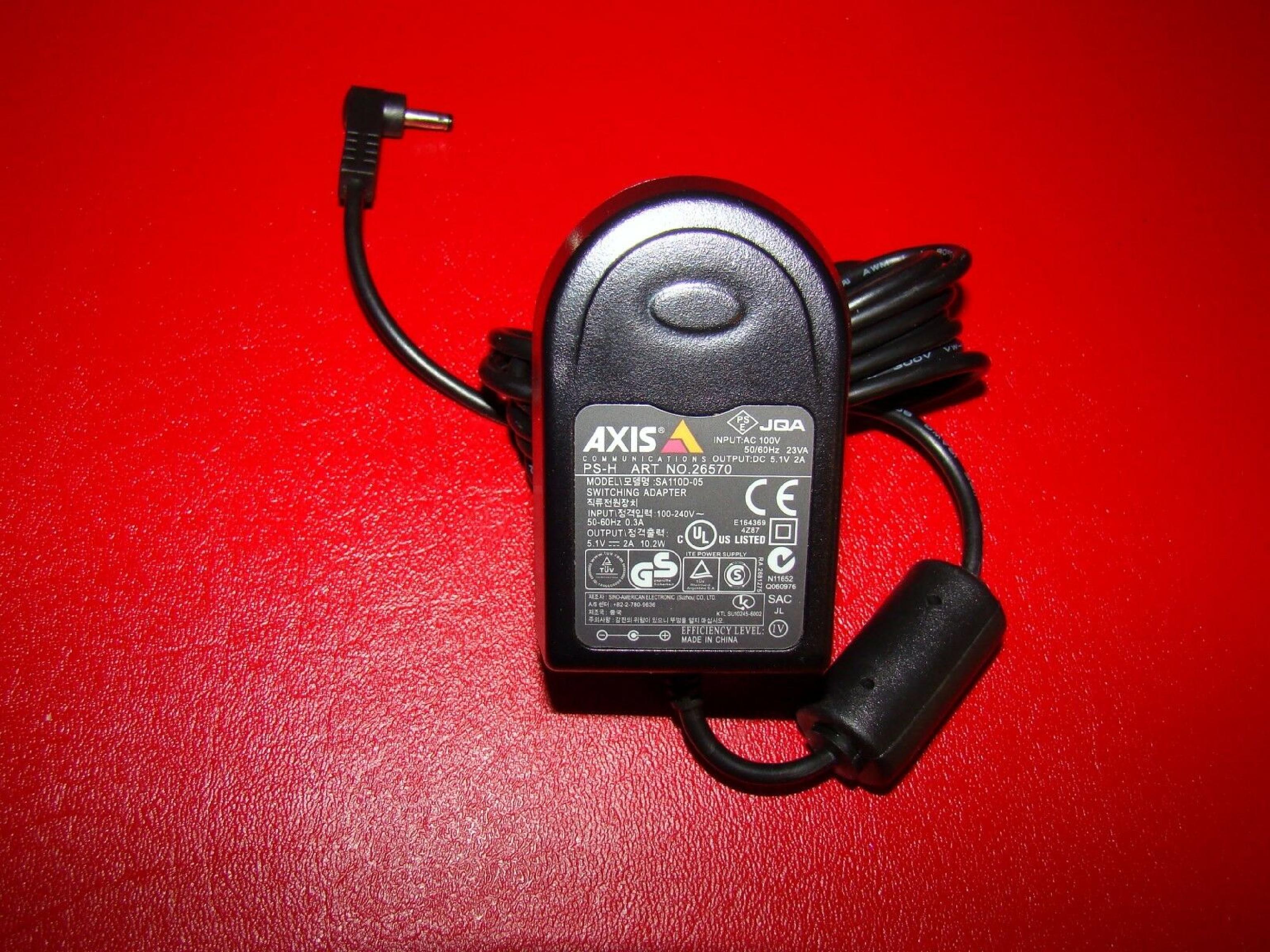 AXIS PS-H 5.1V DC 2000MA AC ADAPTER WITH BARREL CONNECTOR OD:3.5MM ID:1.3MM