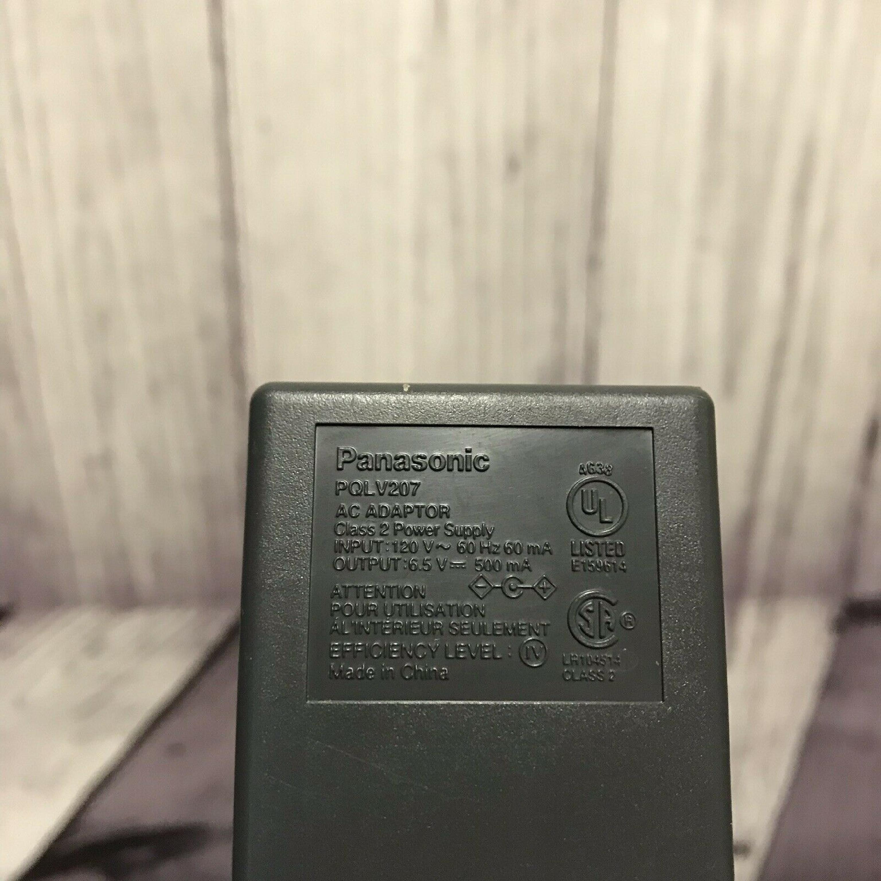 PANASONIC PQLV207 6.5V DC 500MA AC ADAPTER WITH BARREL CONNECTOR