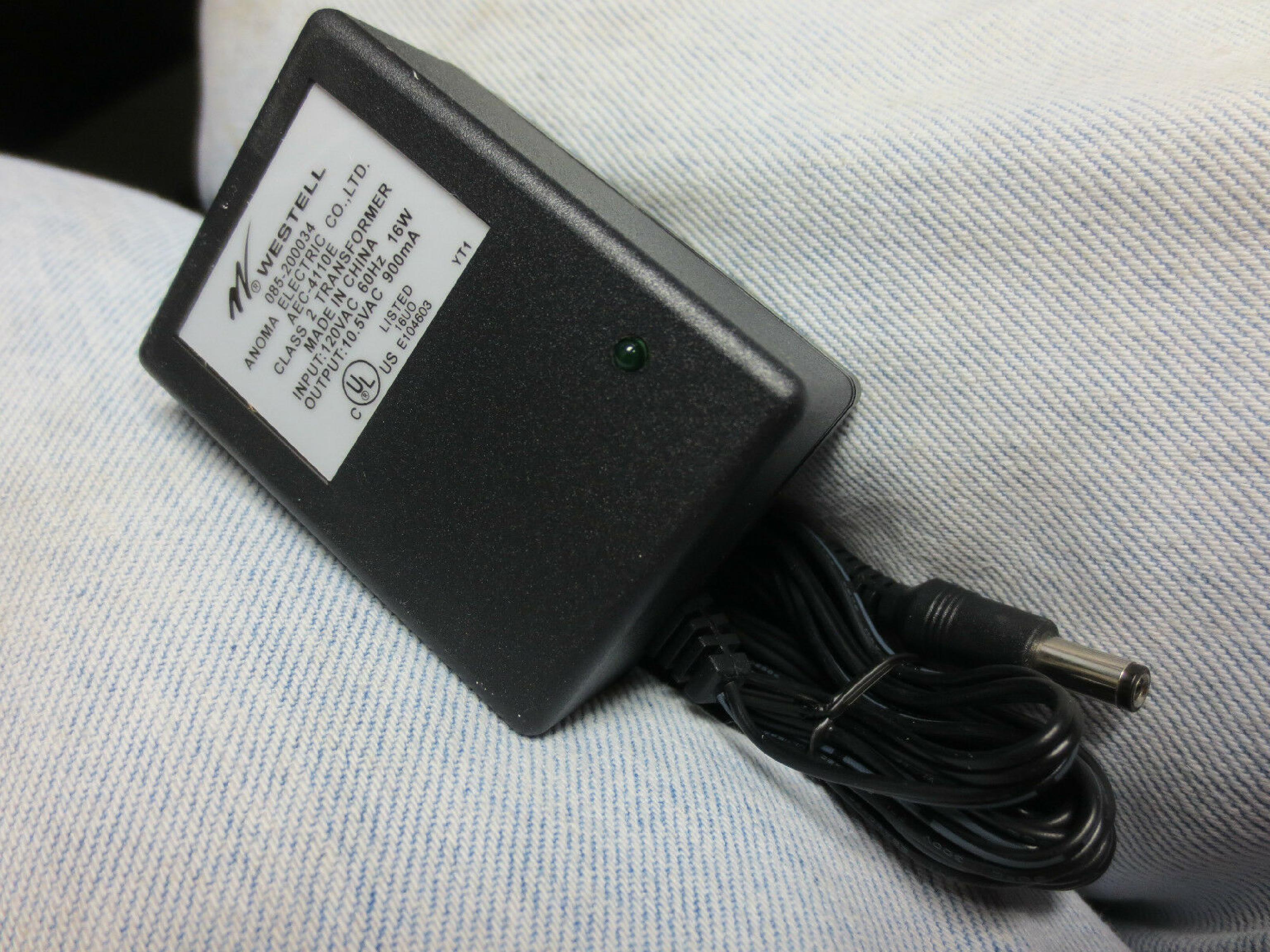 WESTELL 085-200034 10.5V AC 900MA AC ADAPTER WITH BARREL CONNECTOR