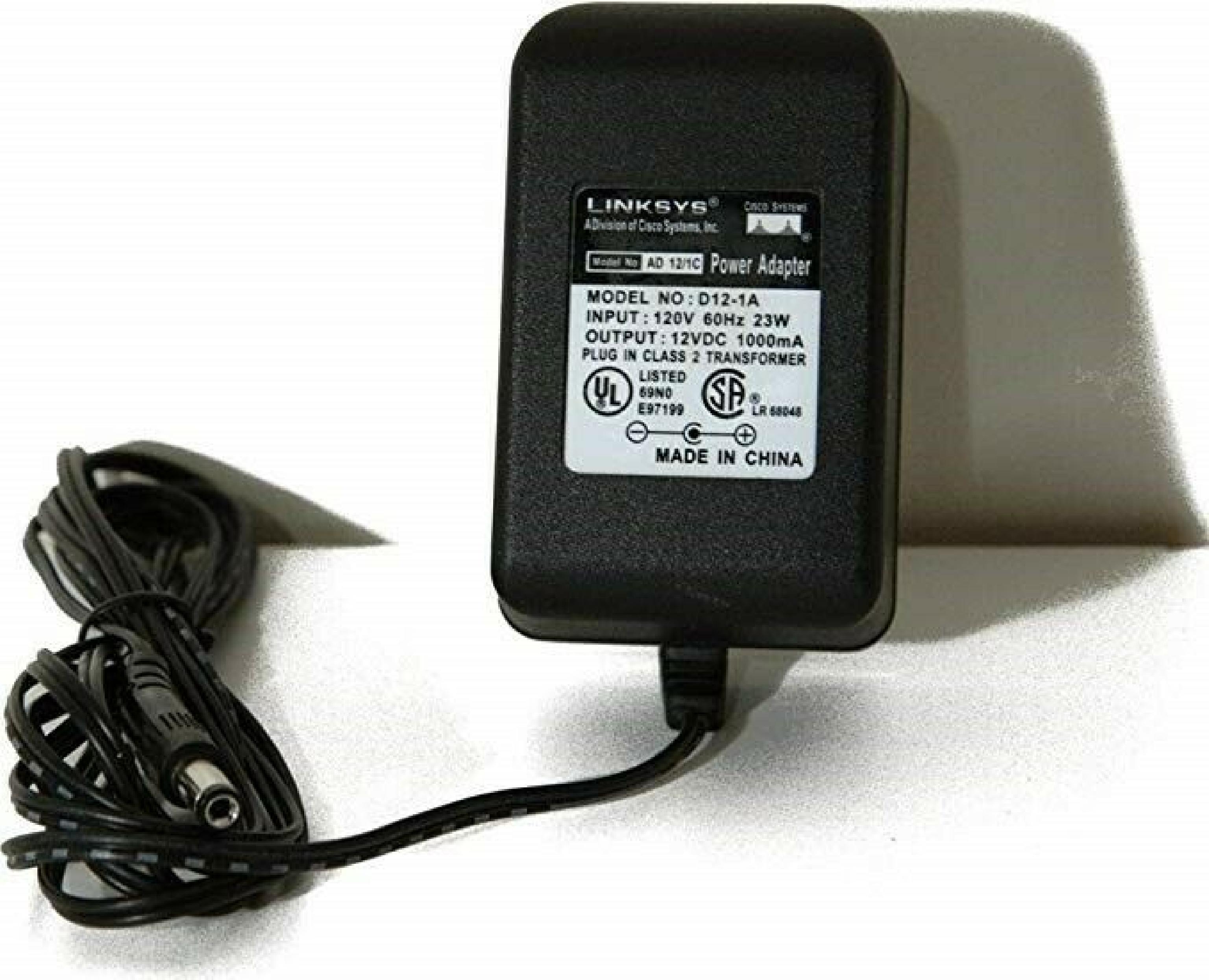 LINKSYS AD 12/1C 12V DC 1000MA AC ADAPTER WITH BARREL CONNECTOR