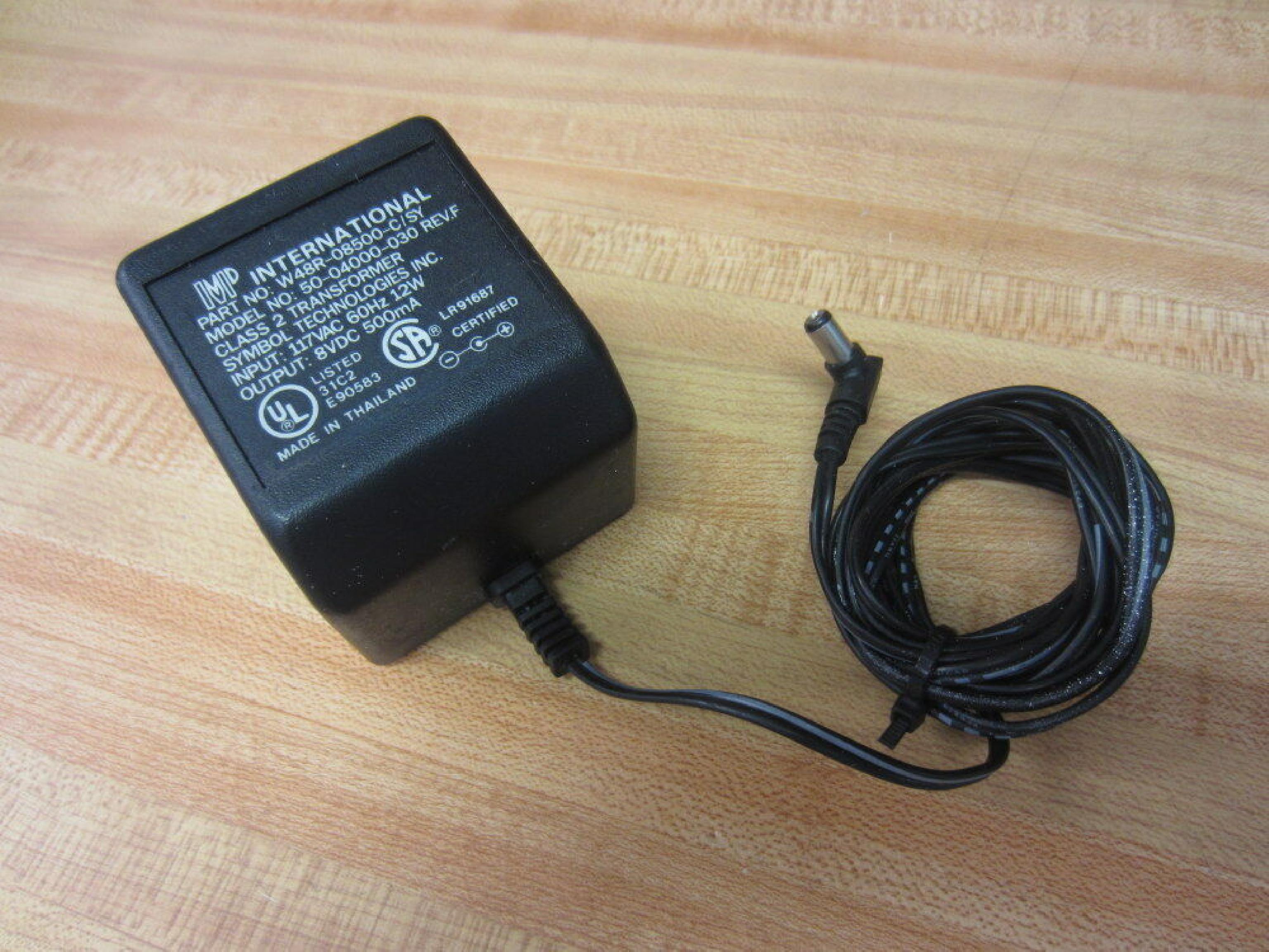 SYMBOL 50-04000-030 8V DC 0.5A AC ADAPTER WITH BARREL CONNECTOR