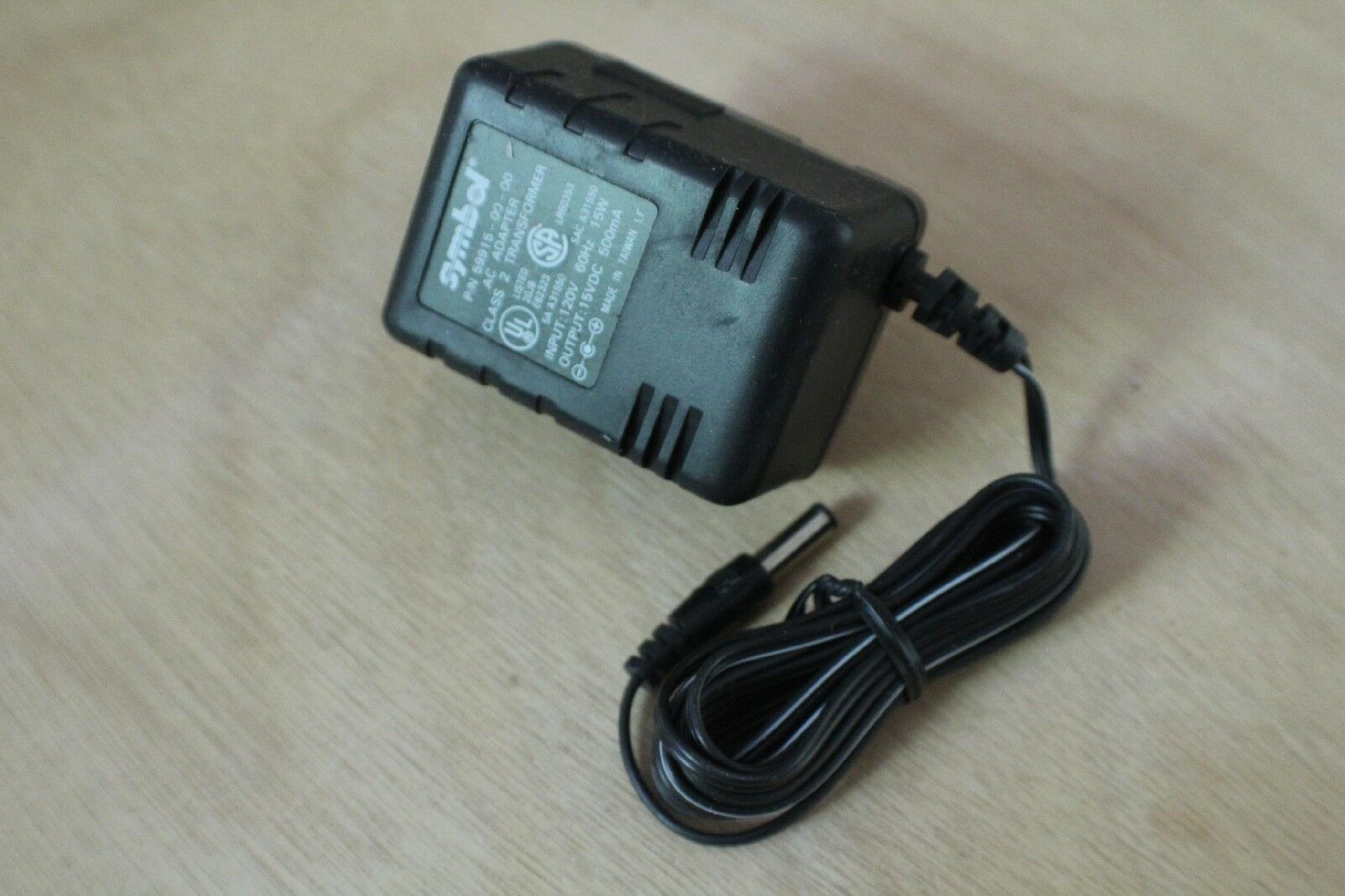 SYMBOL 59915-00-00 15V DC 500MA AC ADAPTER WITH BARREL CONNECTOR