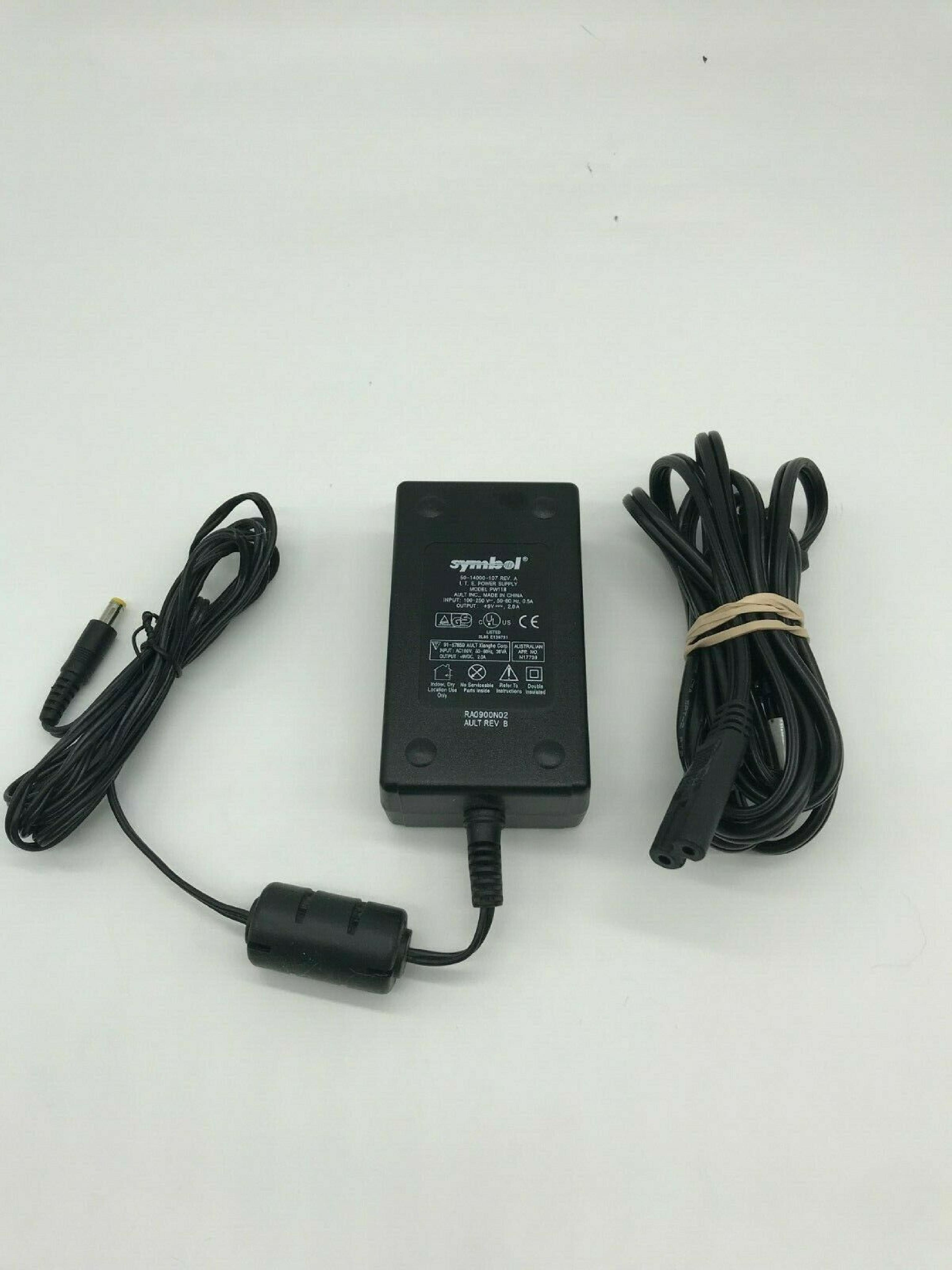 SYMBOL 50-14000-107 9V DC 2.0A AC ADAPTER WITH BARREL CONNECTOR 9VDC 2.0A, 6FT CABLE CONNECTOR, OD:4.5MM, ID:2.0MM, DESKTOP STYLE,