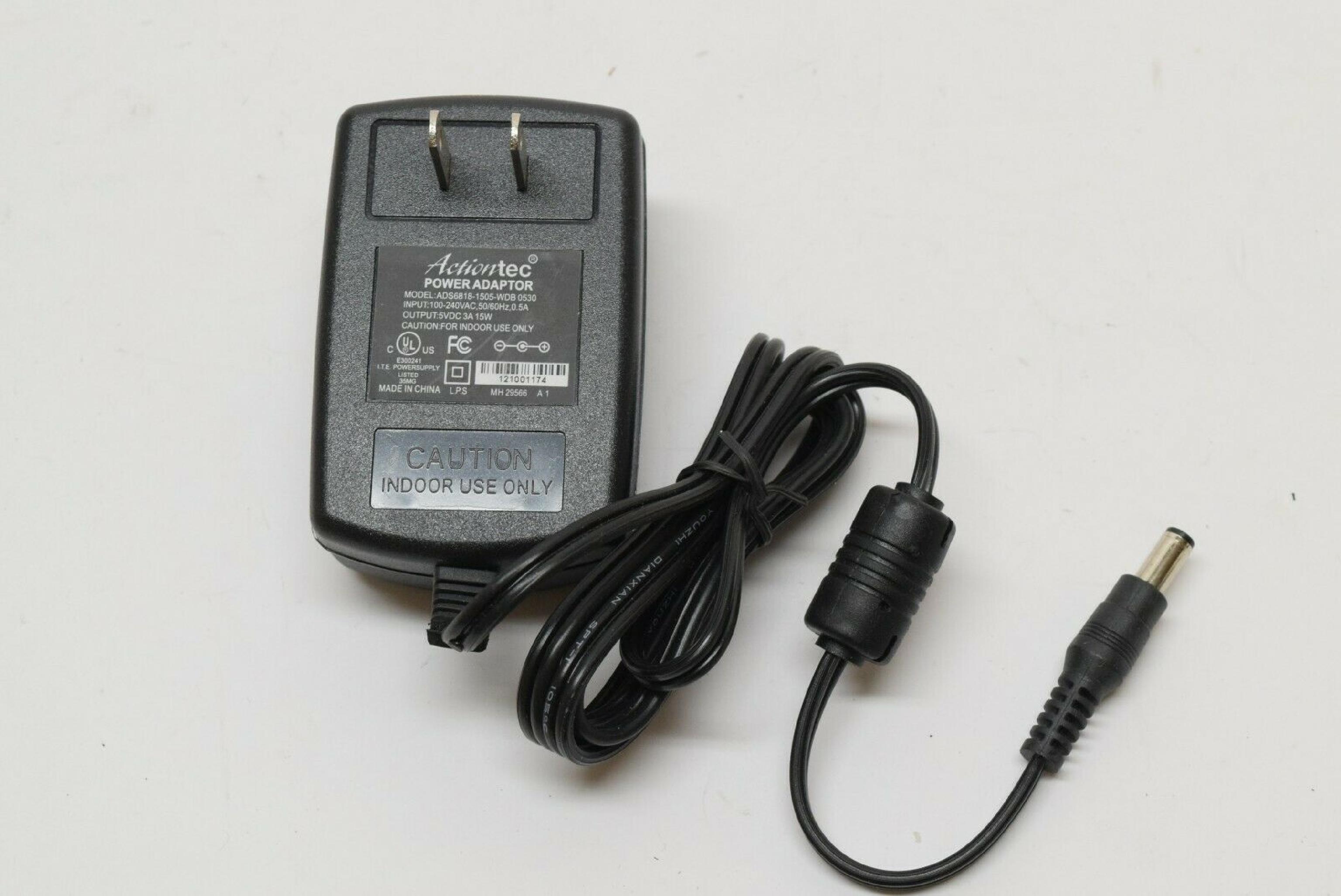 ACTIONTEC ADS6818-1505-WDB 5V DC 3A 15W AC ADAPTER WITH BARREL CONNECTOR