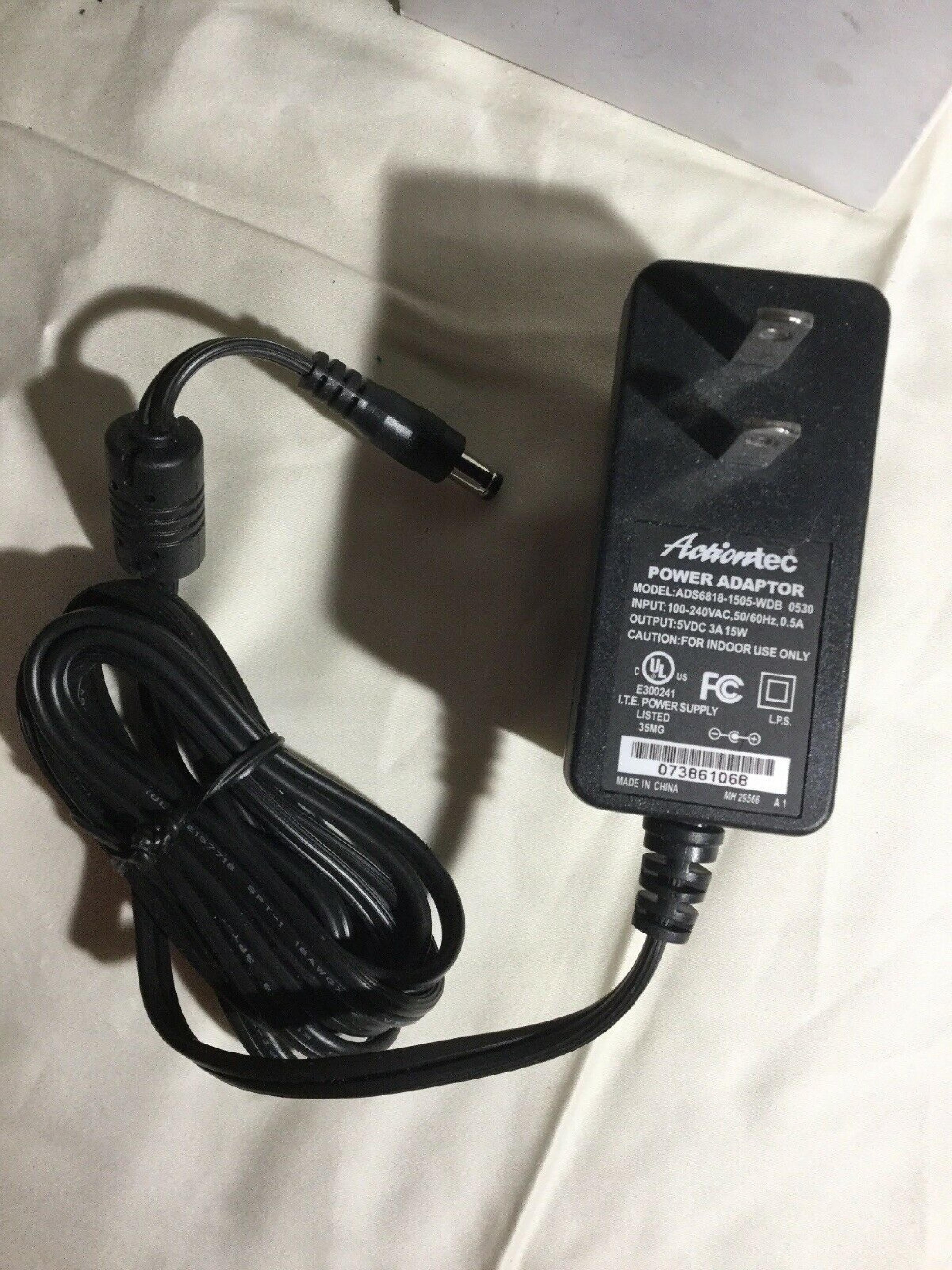 ACTIONTEC ADS6818-1505-WDB 5V DC 3A 15W AC ADAPTER WITH BARREL CONNECTOR