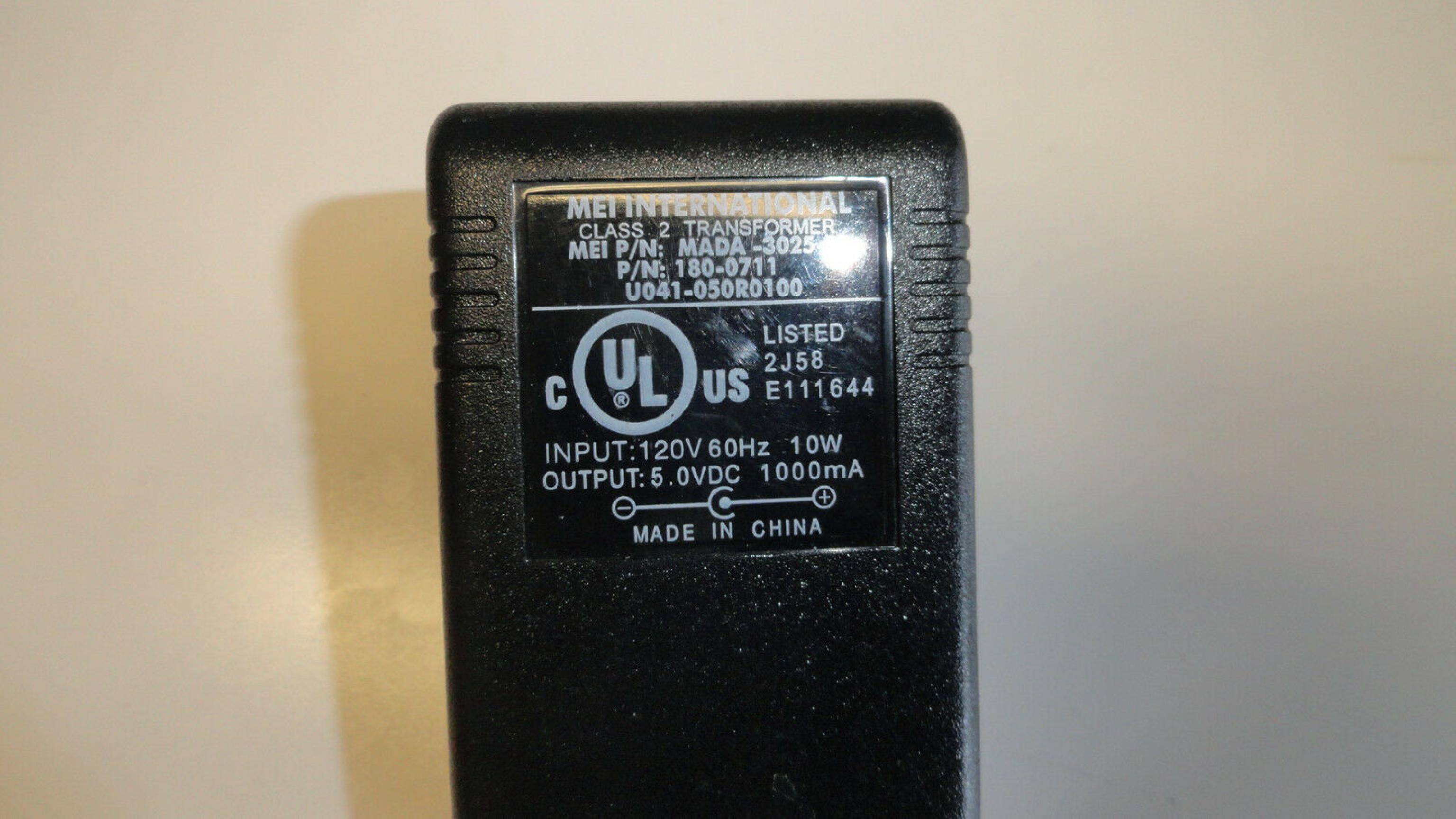 MEI MADA-3025-PS 5.0V DC 1000MA AC ADAPTER WITH BARREL CONNECTOR