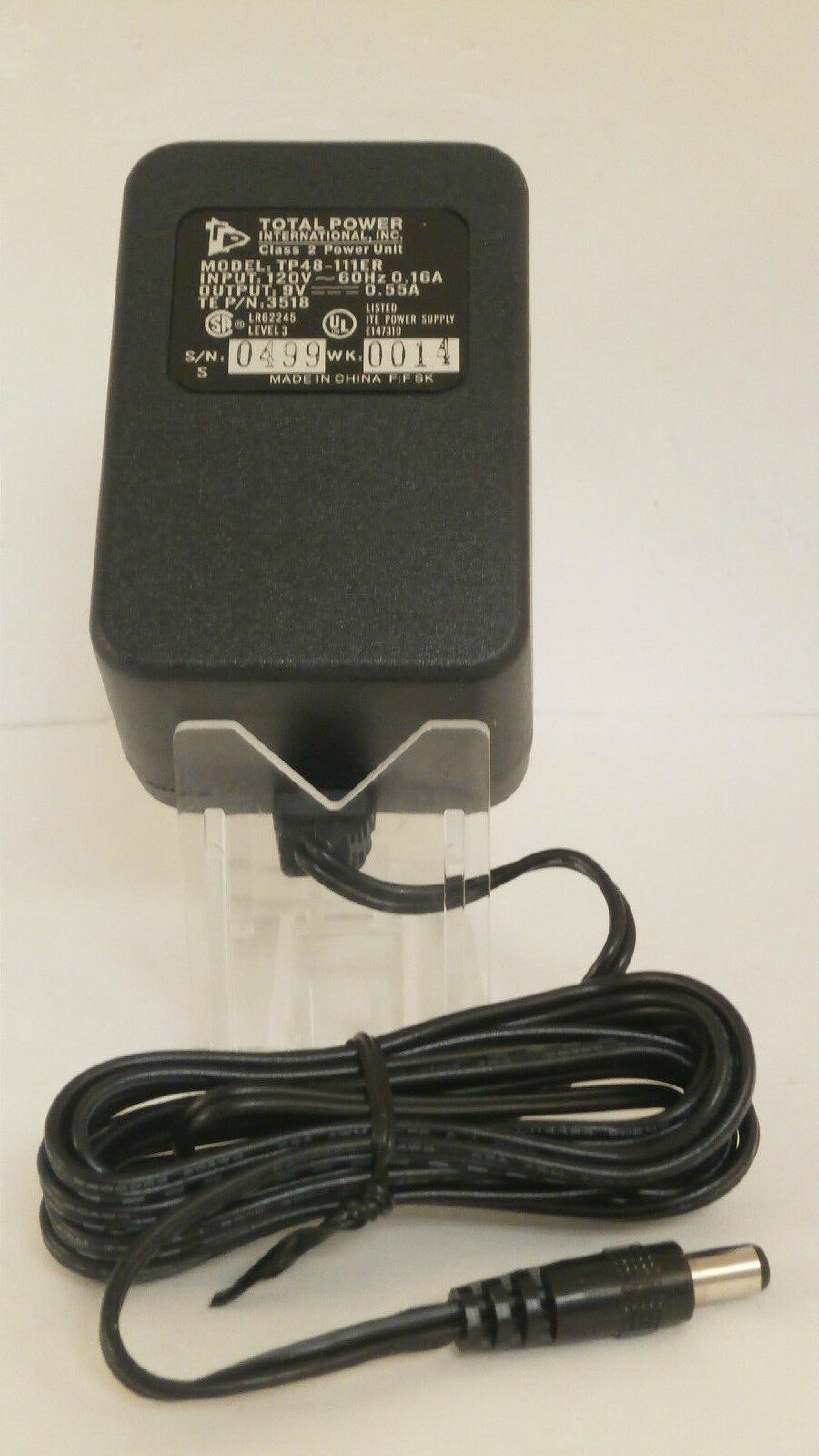 TOTAL POWER TP48-111ER 9V DC 0.55A AC ADAPTER WITH BARREL CONNECTOR