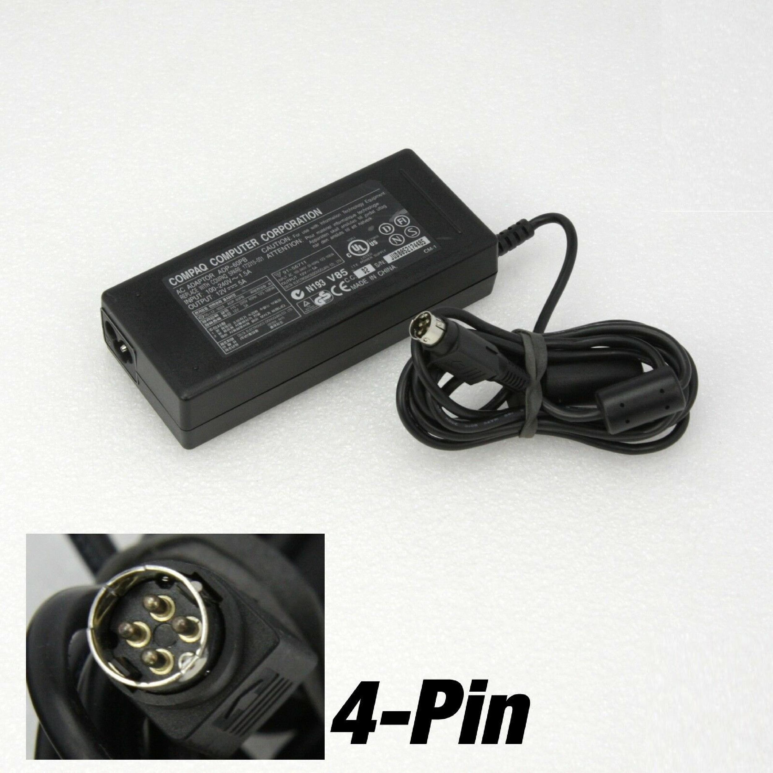 COMPAQ / HEWLETT PACKARD / HP ADP-60PB 12V DC 5A AC ADAPTER WITH 4 PIN CONNECTOR
