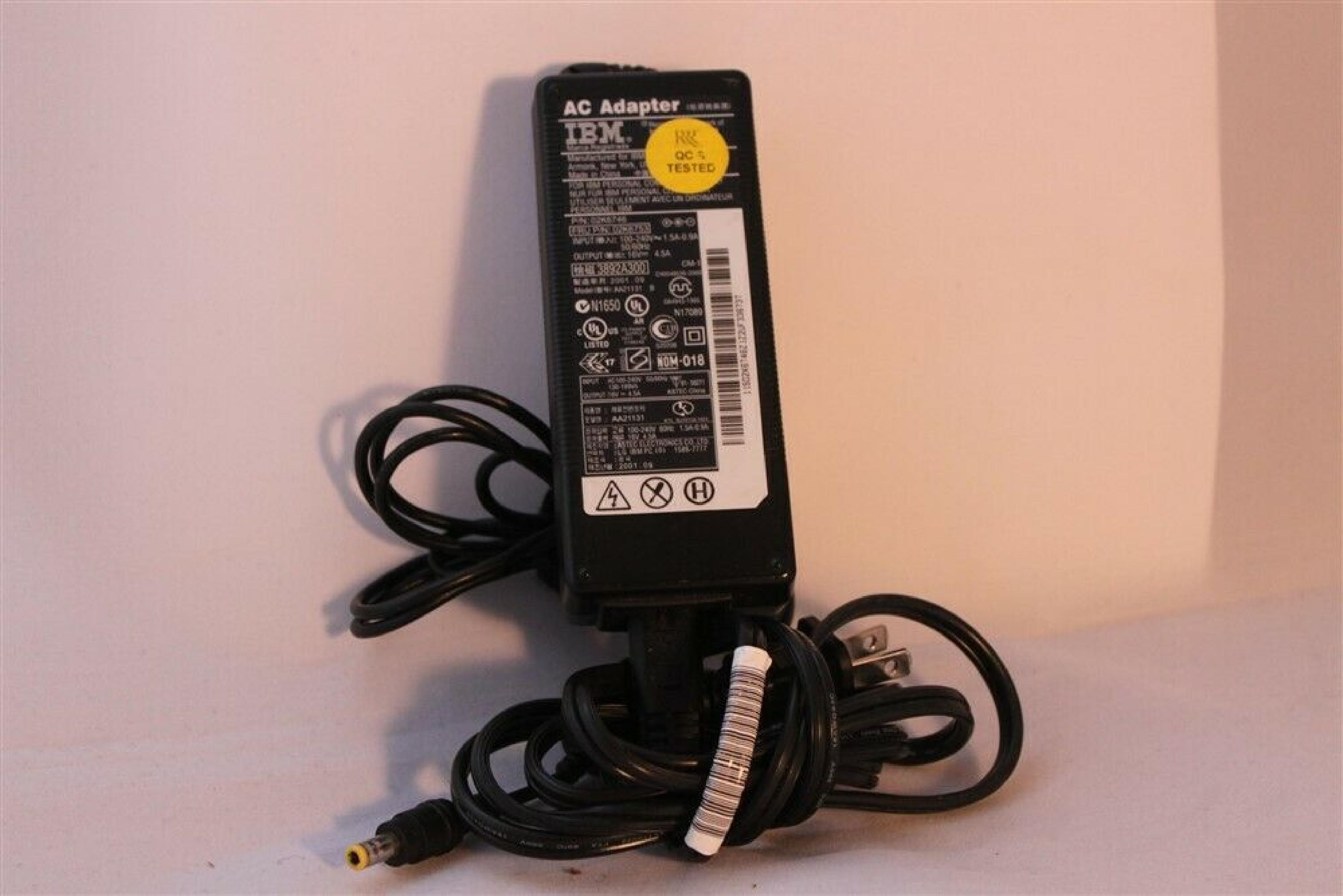 IBM 02K6746 16V DC 4.5A AC ADAPTER WITH BARREL CONNECTOR