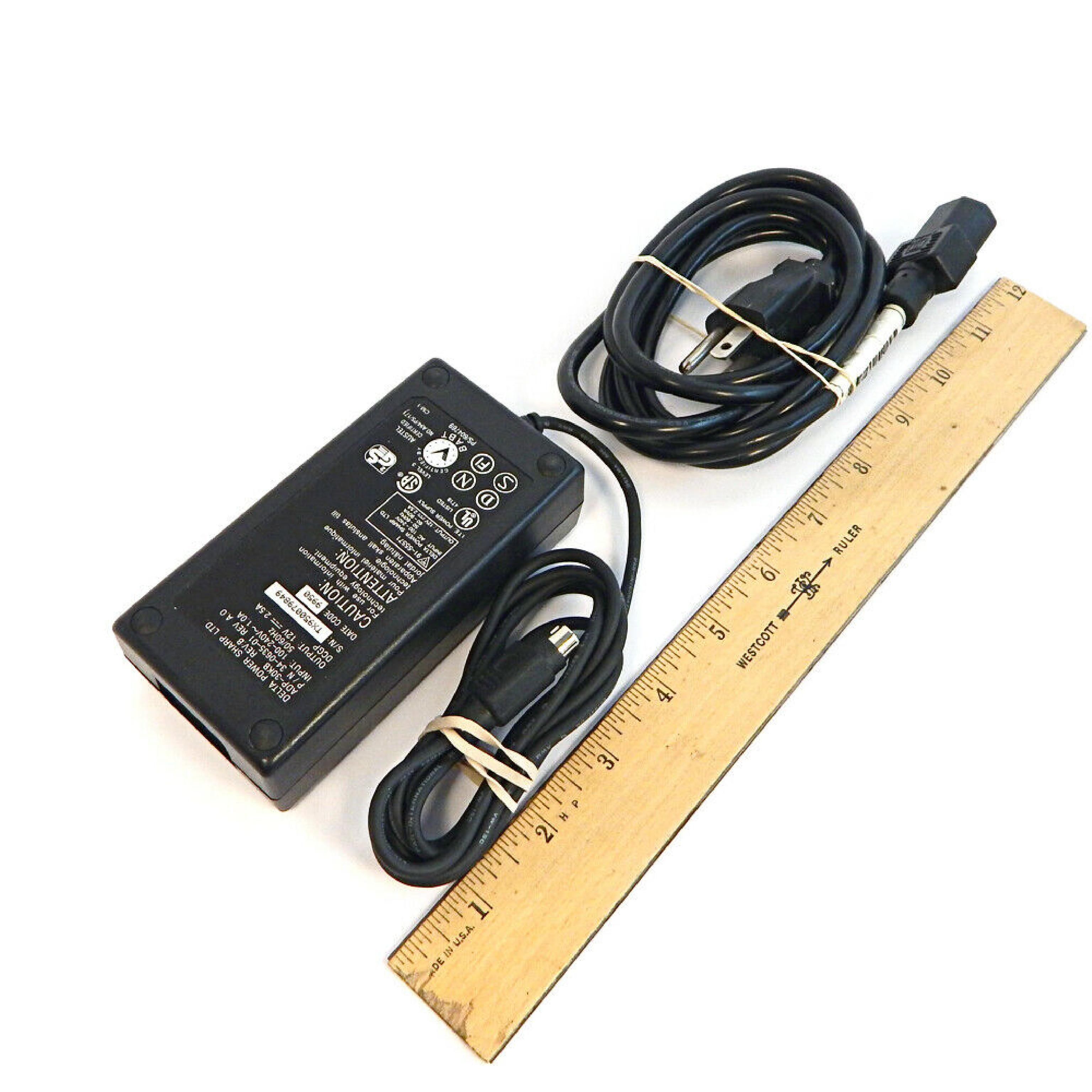 DELTA ELECTRONICS INC 34-0635-01 12V DC 2.5A AC ADAPTER WITH 5 PIN CONNECTOR