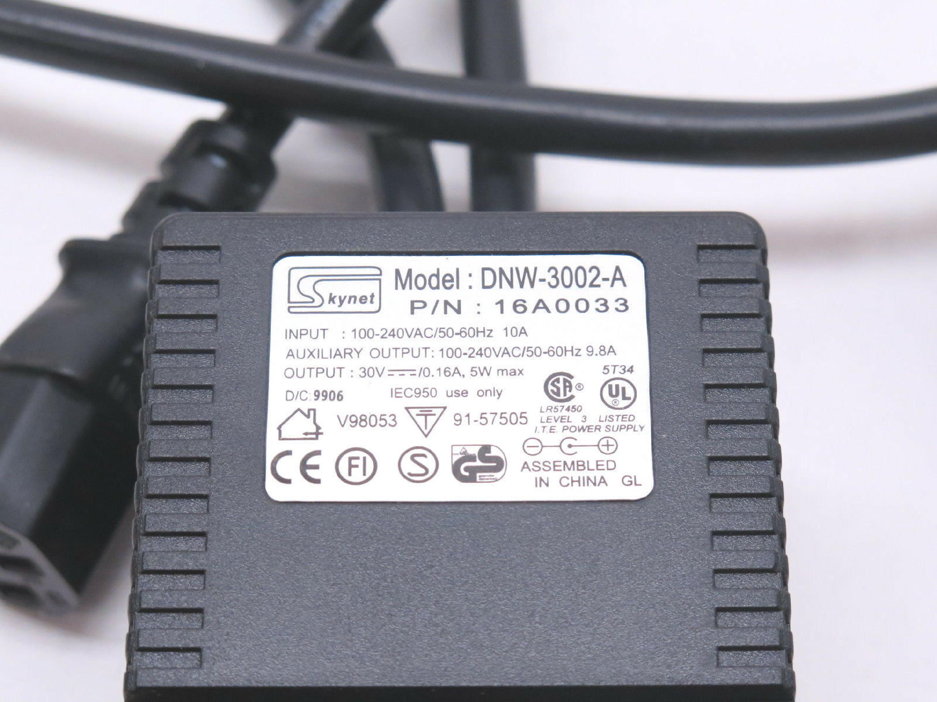 SKYNET ELECTRONICS DNW-3002-A 30V DC 0.16A AC ADAPTER WITH BARREL CONNECTOR