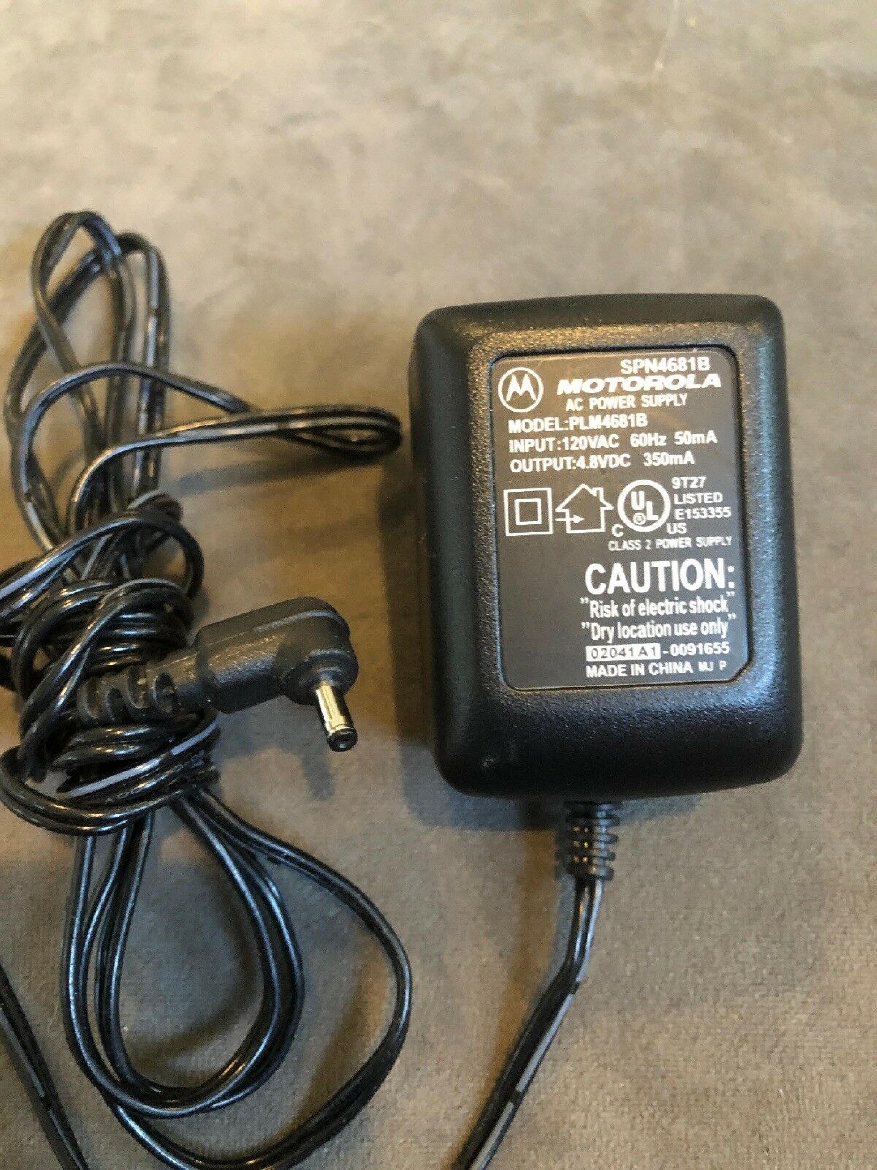 MOTOROLA PLM4681B CUT WIRE 4.8V DC 350MA AC ADAPTER