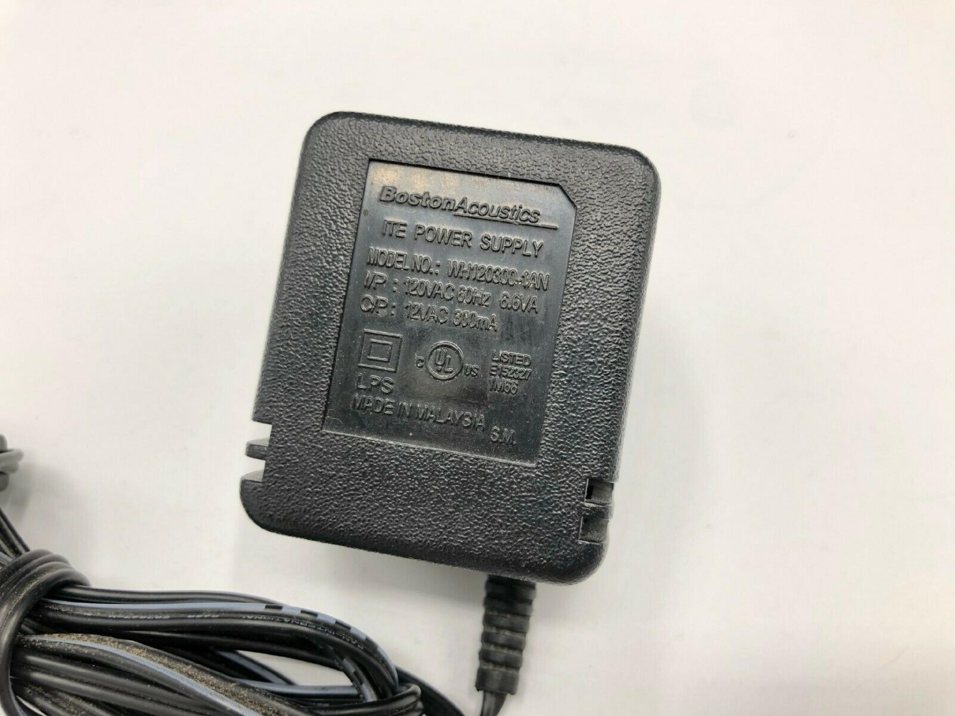 BOSTON ACOUSTICS WH120300-1AN CUT WIRE 12V AC 300MA AC ADAPTER