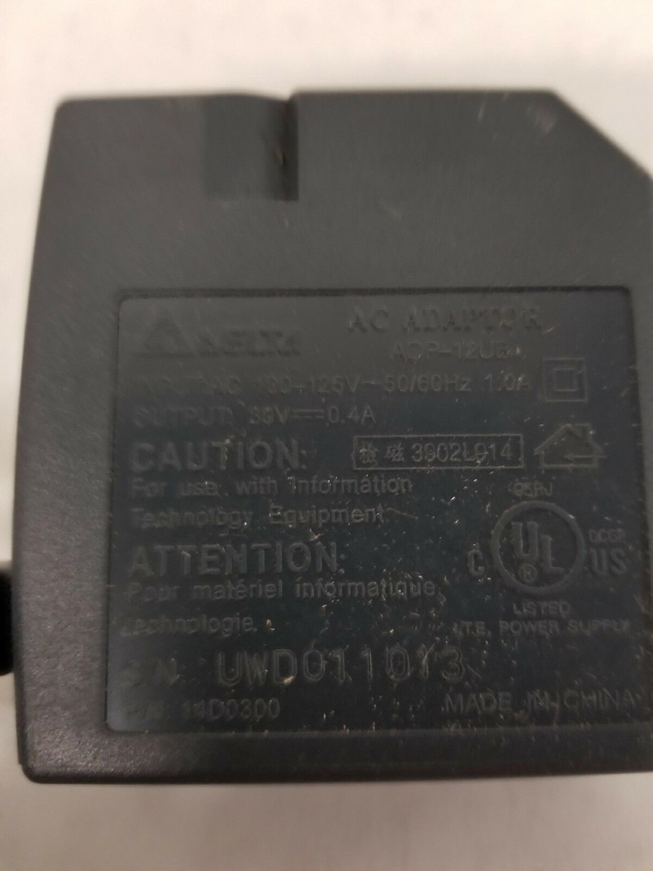 DELTA ELECTRONICS INC ADP-12UB CUT WIRE 30V DC 0.4A AC ADAPTER