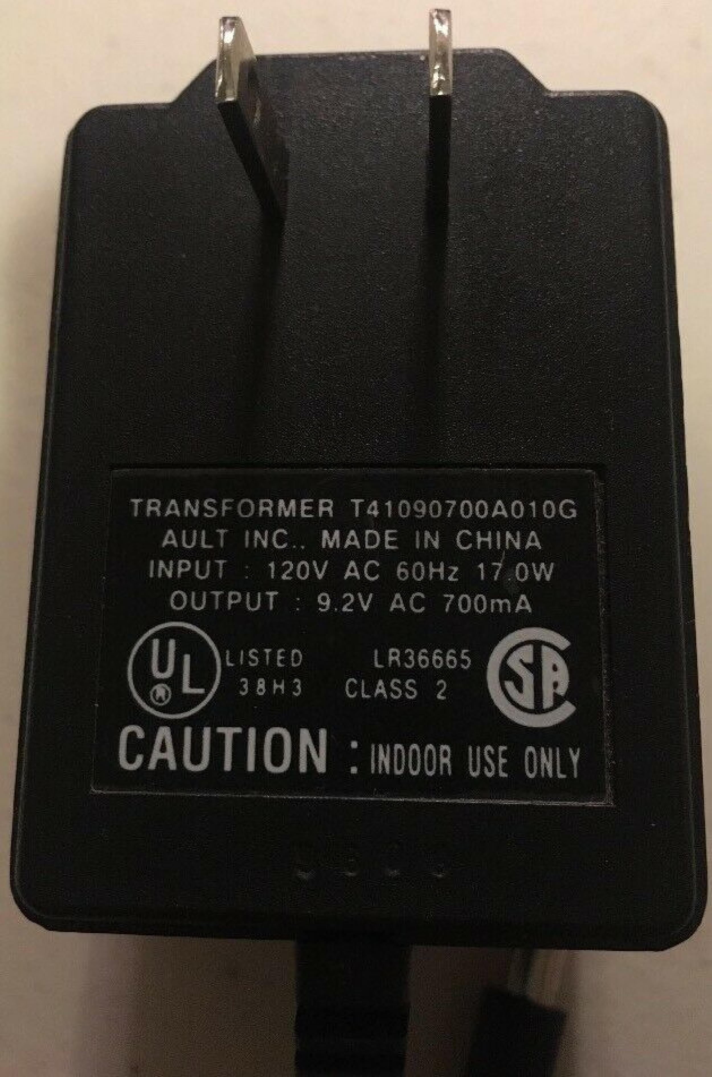 US ROBOTICS / USR T41090700A010G CUT WIRE 9.2V DC 700MA AC ADAPTER