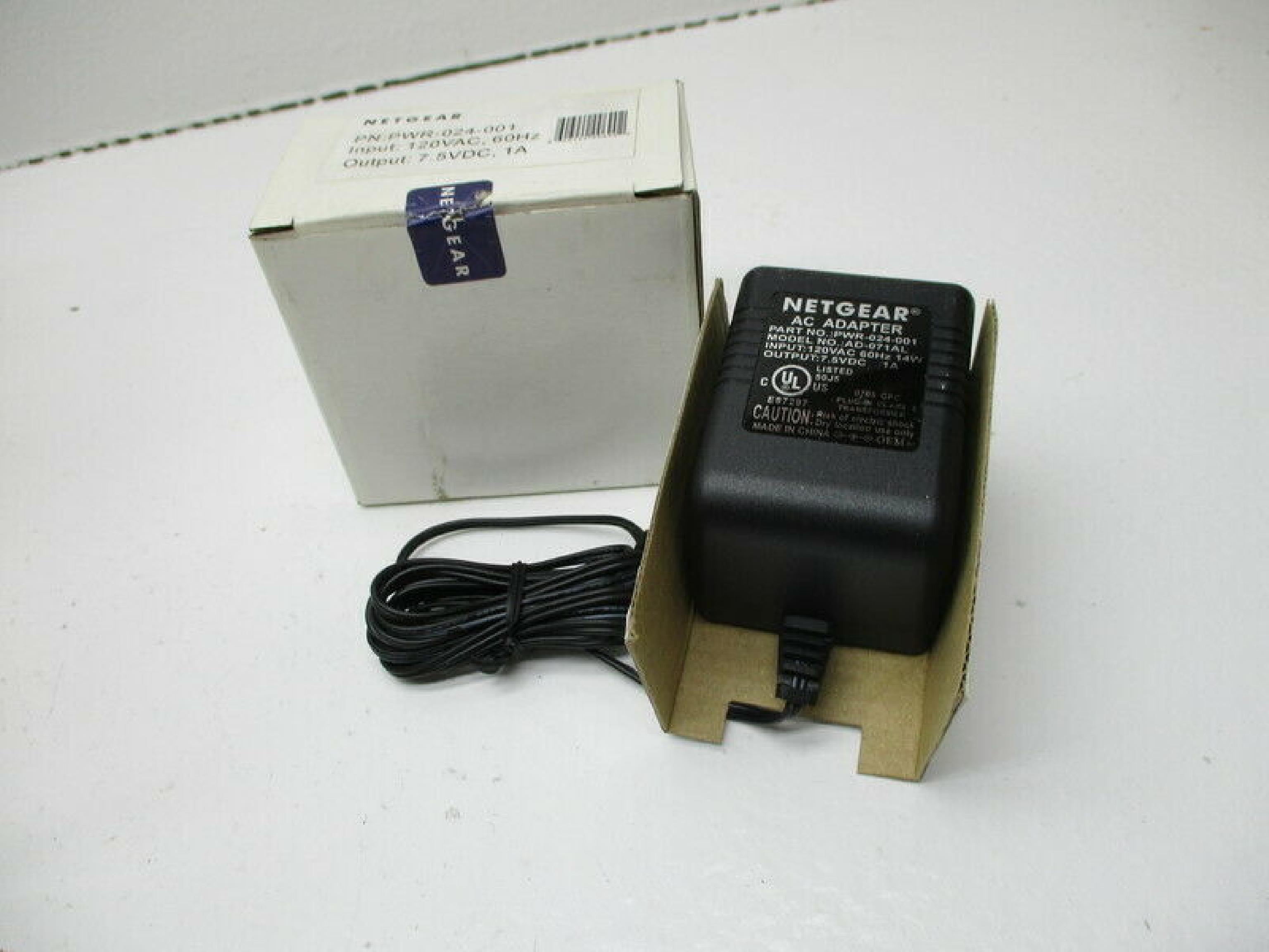 NETGEAR PWR-024-001 CUT WIRE 7.5V DC 1A AC ADAPTER