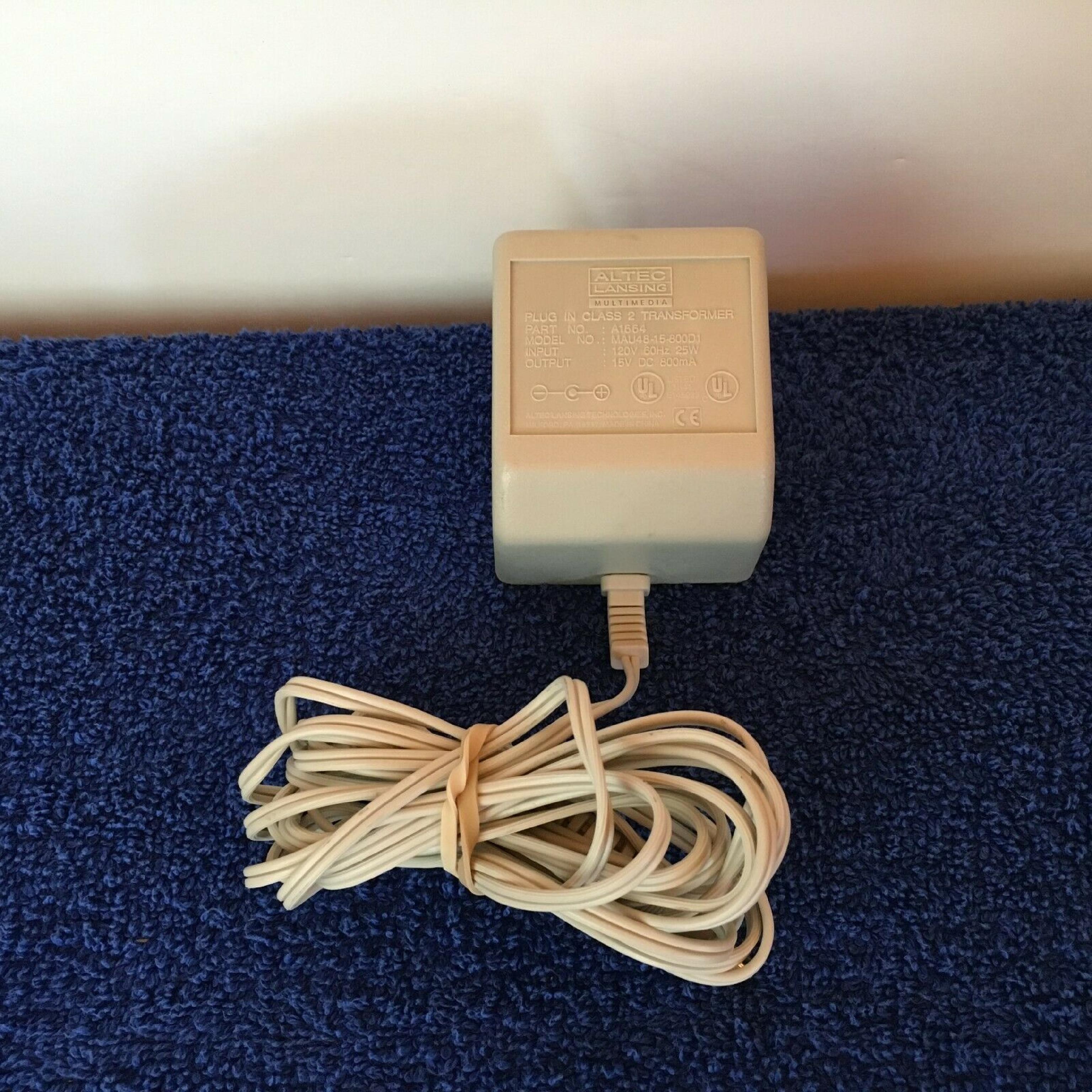 ALTEC LANSING A1664 15V DC 800MA AC ADAPTER WITH BARREL OD:5.3 ID:1.6 TIP POSTIVE