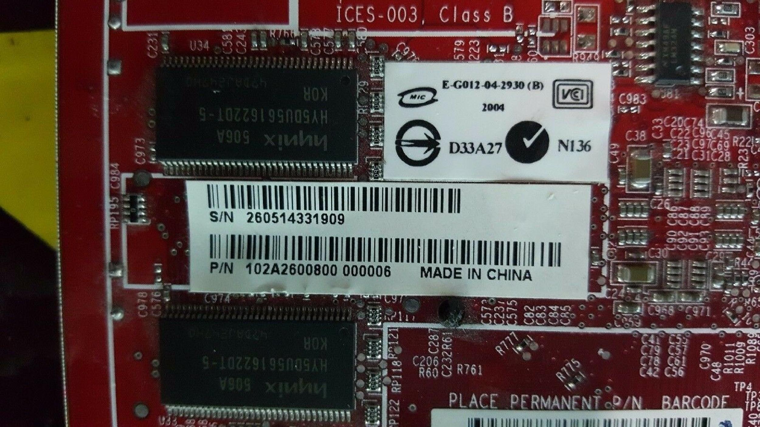ATI 102A2600800 RADEON X300 128MB PCI-E VIDEO CARD WITH DVI AND S-VID PORTS