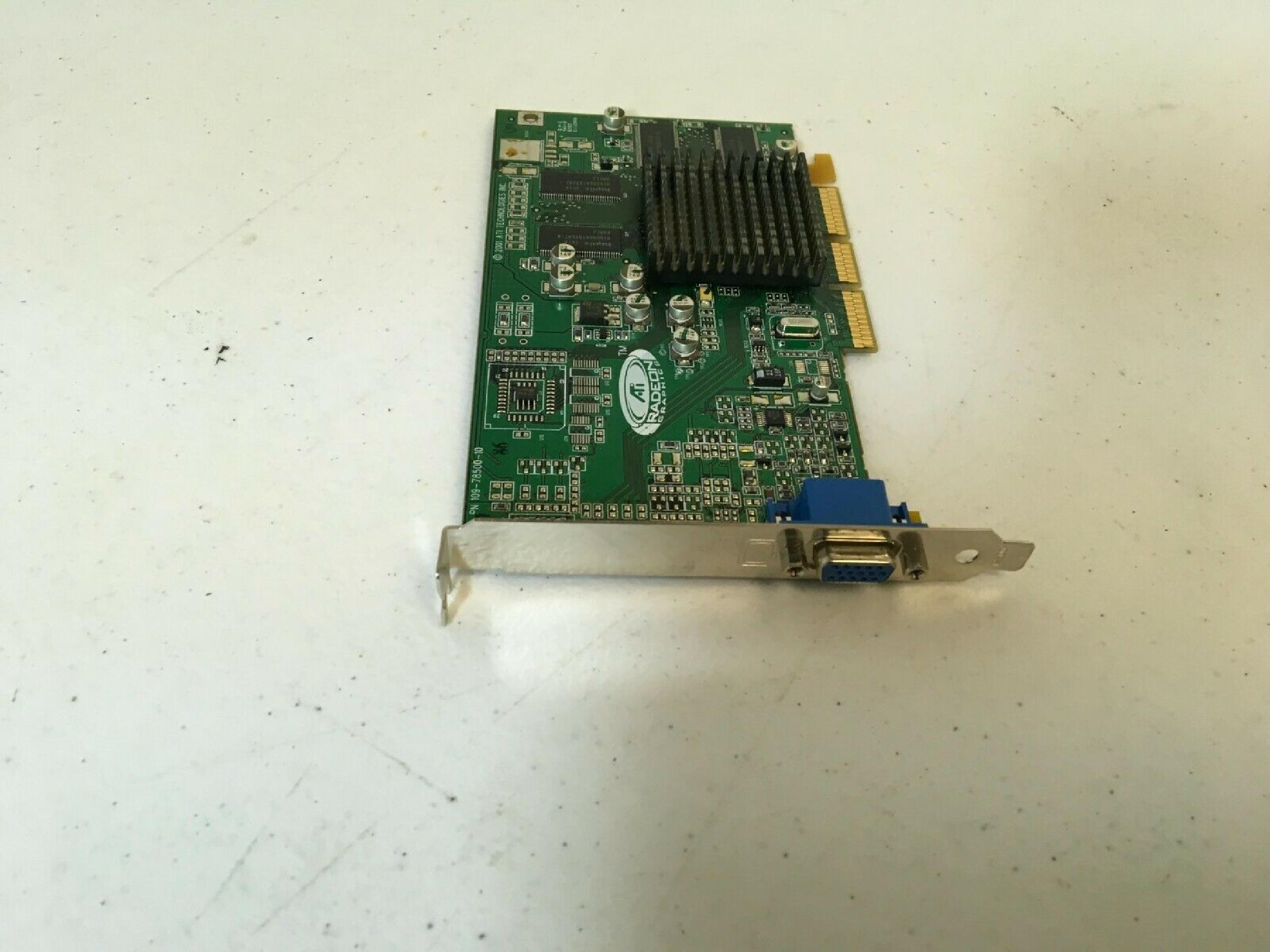 ATI 109-78500-10 RADEON 7000 32MB AGP VIDEO CARD WITH VGA PORT DVI AND S-VIDEO OUTPUTS VGA,