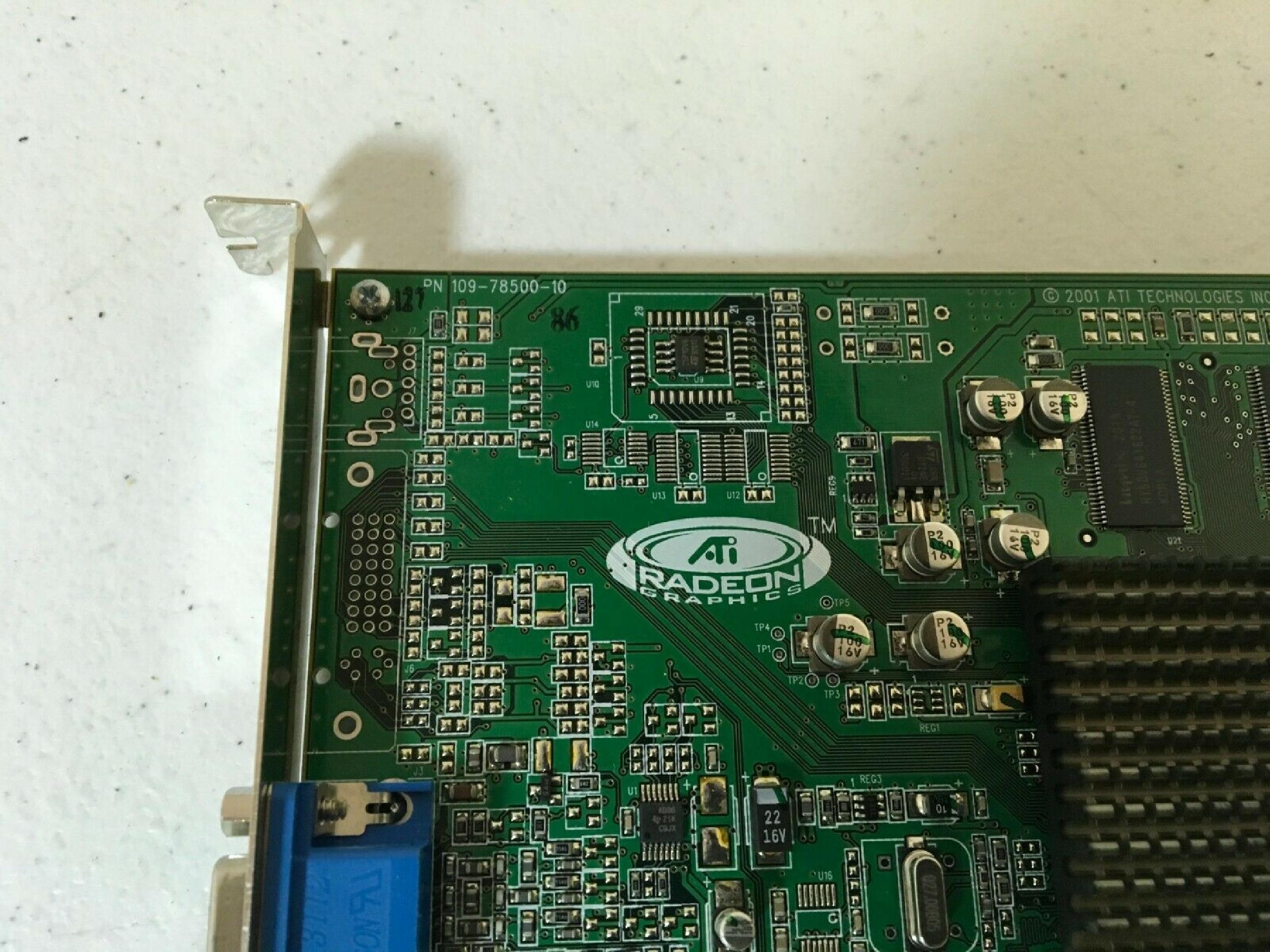ATI 109-78500-10 RADEON 7000 32MB AGP VIDEO CARD WITH VGA PORT DVI AND S-VIDEO OUTPUTS VGA,