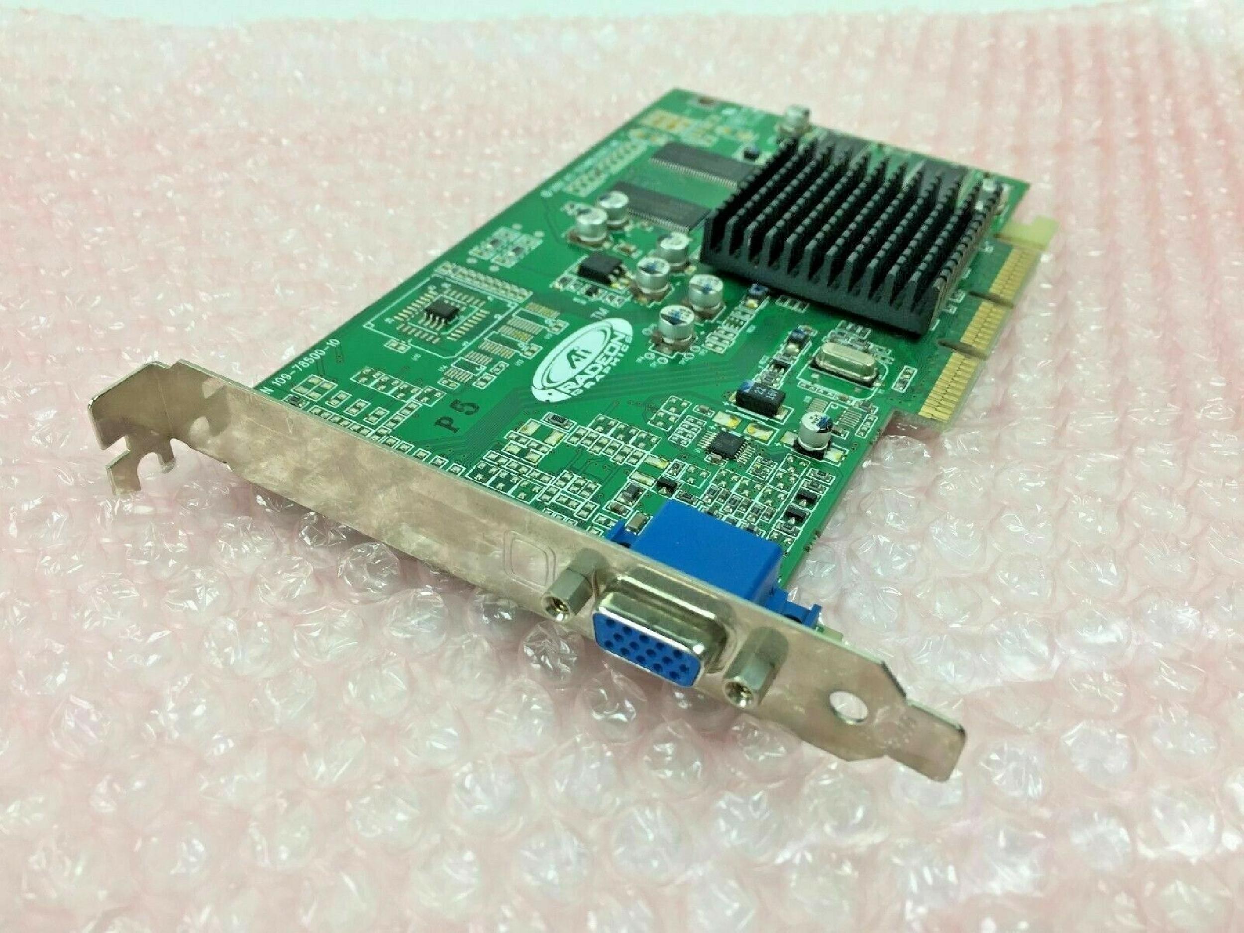 ATI 109-78500-10 RADEON 7000 32MB AGP VIDEO CARD WITH VGA PORT DVI AND S-VIDEO OUTPUTS VGA,