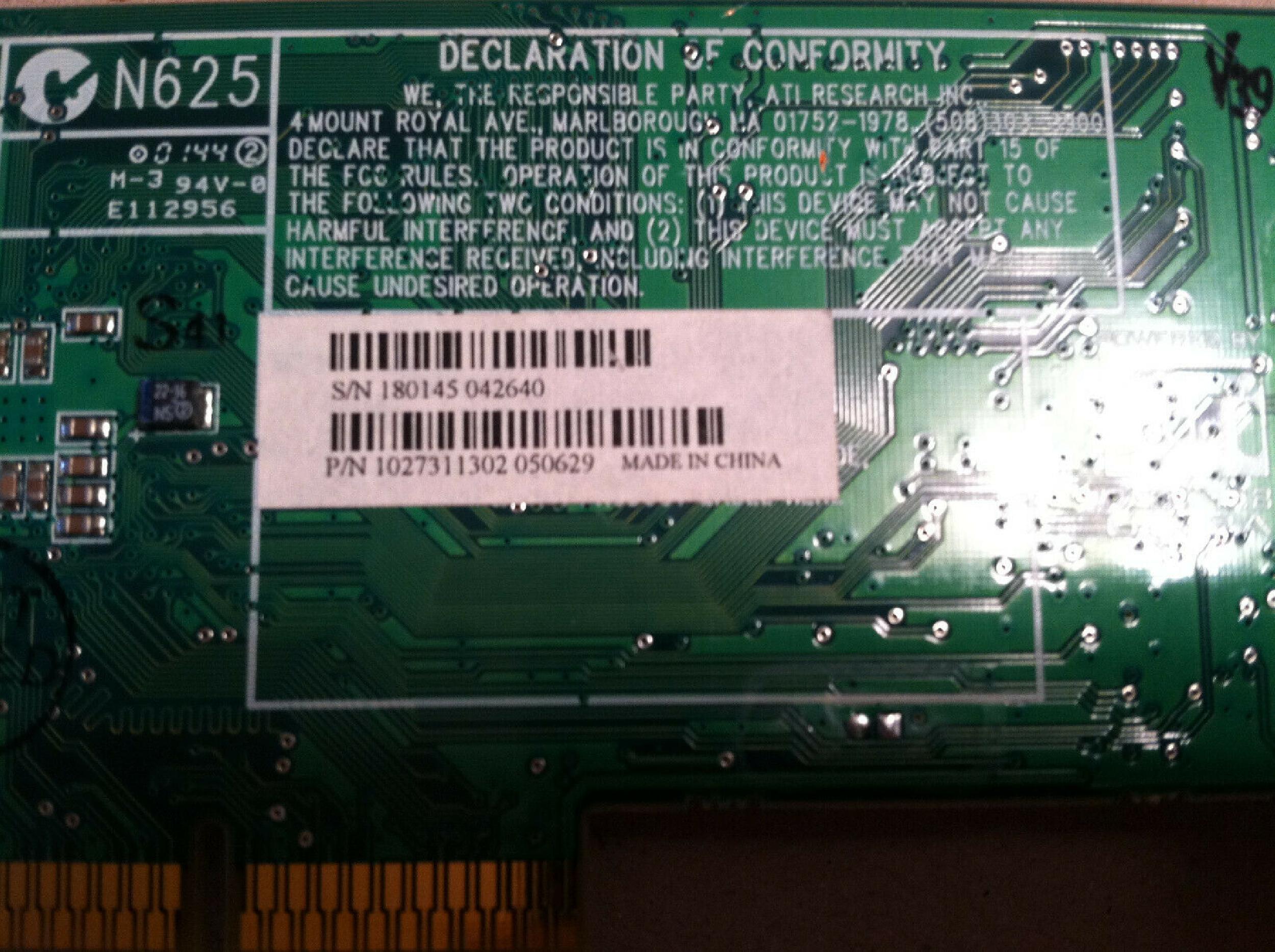 ATI 1027311302 32MB AGP VIDEO CARD WITH VGA PORT OUTPUT 128MB 16MB RAGE 128 ULTRA