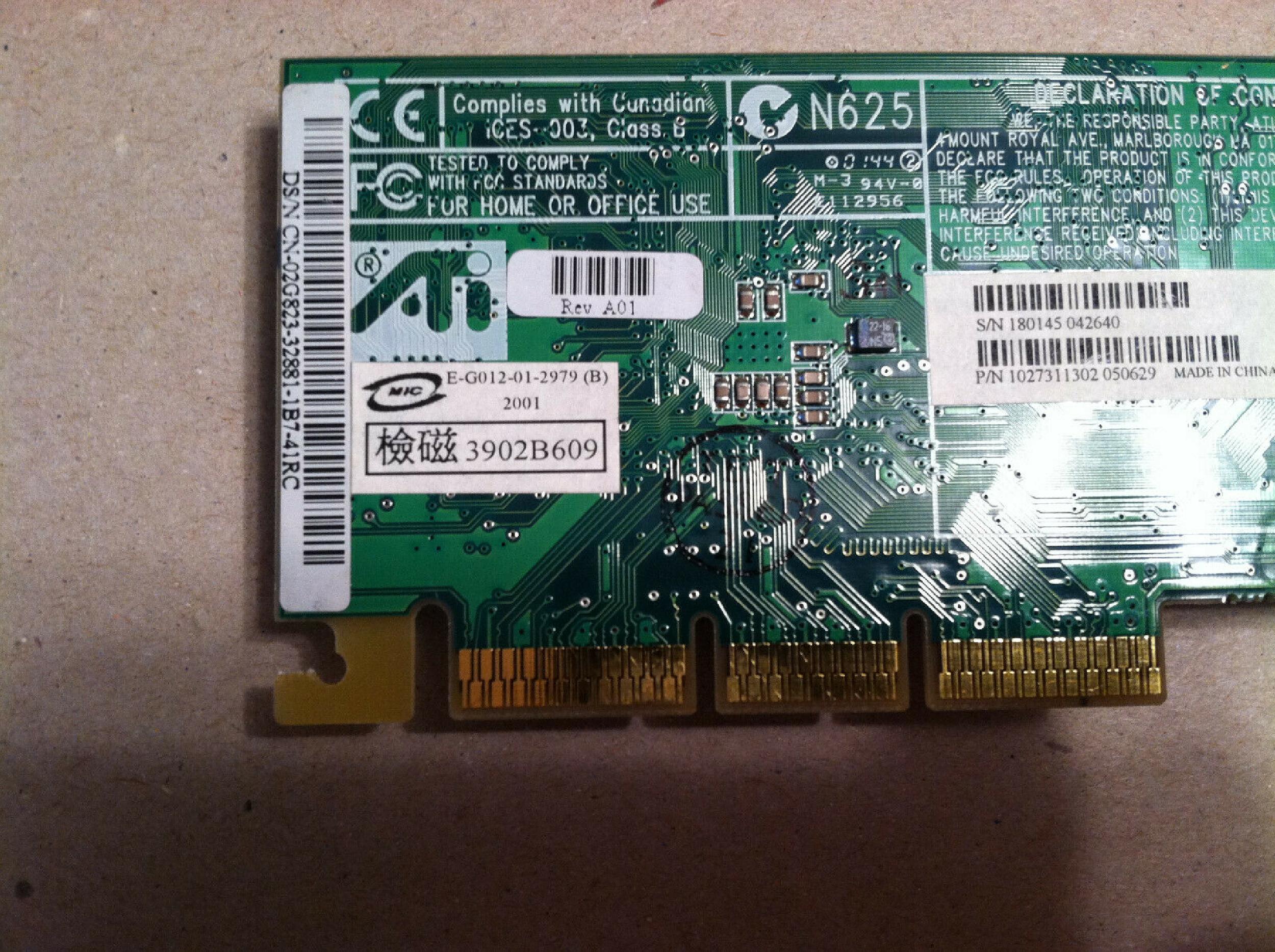 ATI 1027311302 32MB AGP VIDEO CARD WITH VGA PORT OUTPUT 128MB 16MB RAGE 128 ULTRA