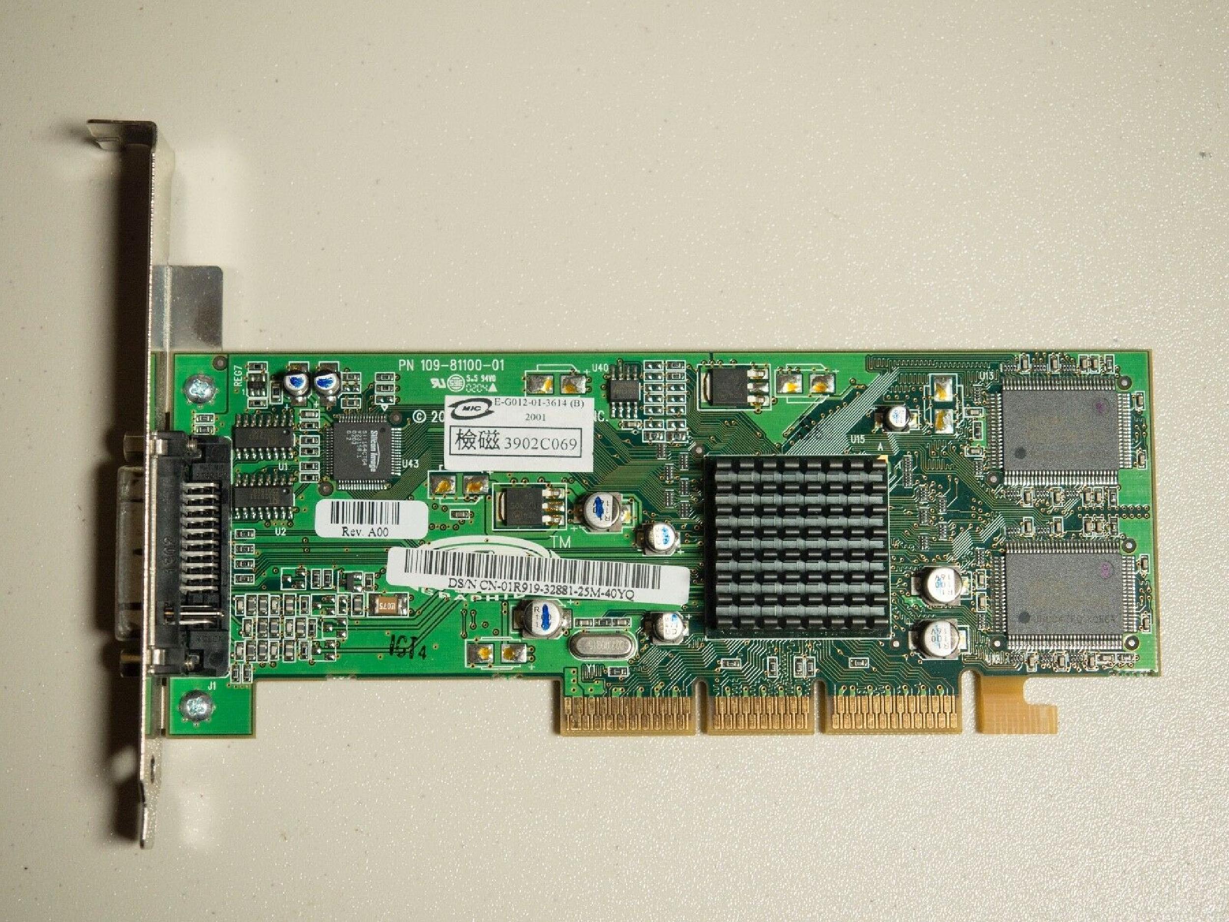 ATI 1028110901 32MB AGP VIDEO CARD WITH EDD PORT RAGE 128 DVI CONNECTOR