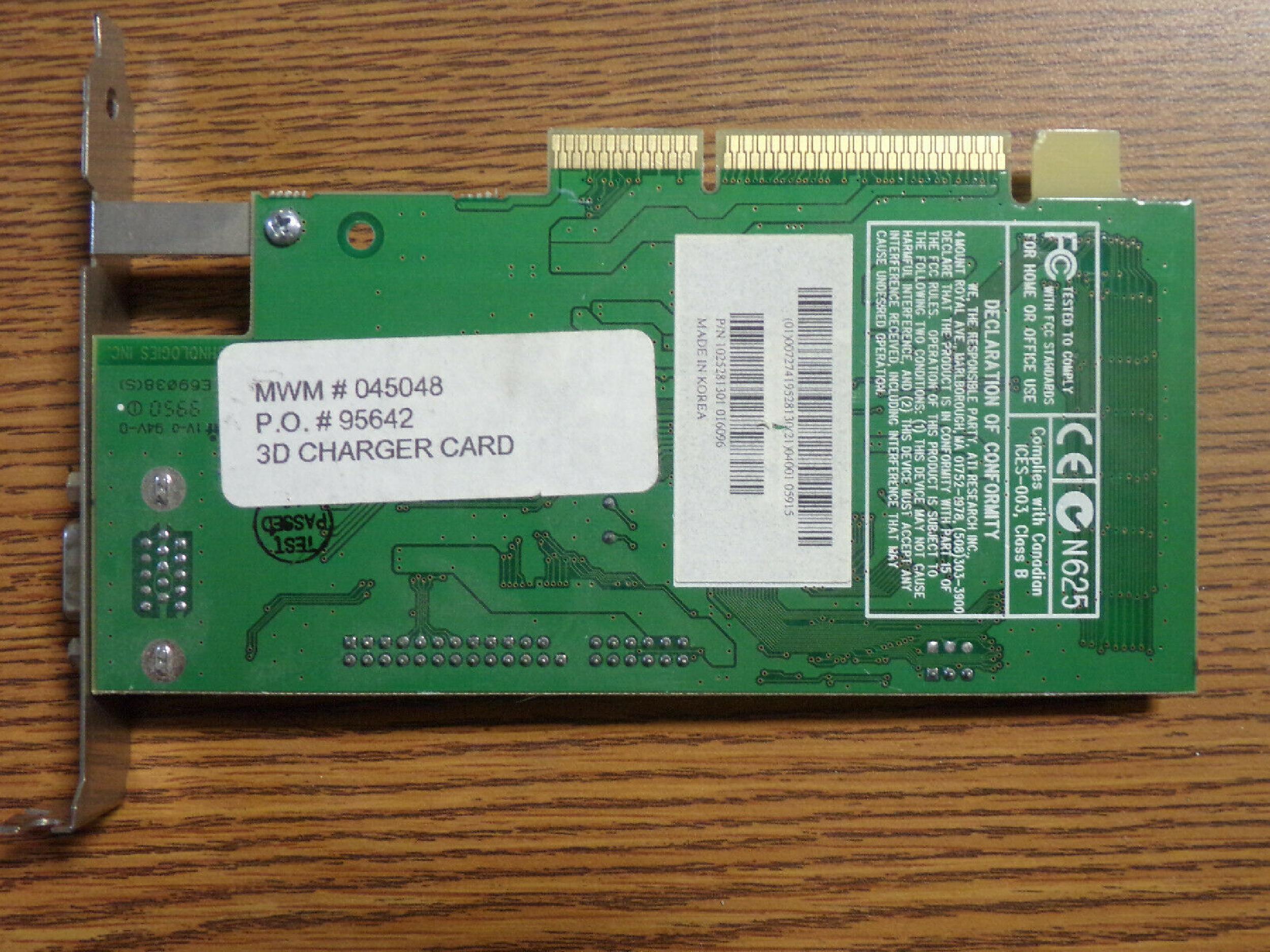 ATI 1025281301 RAGE2C 8MB AGP VIDEO CARD WITH VGA PORT