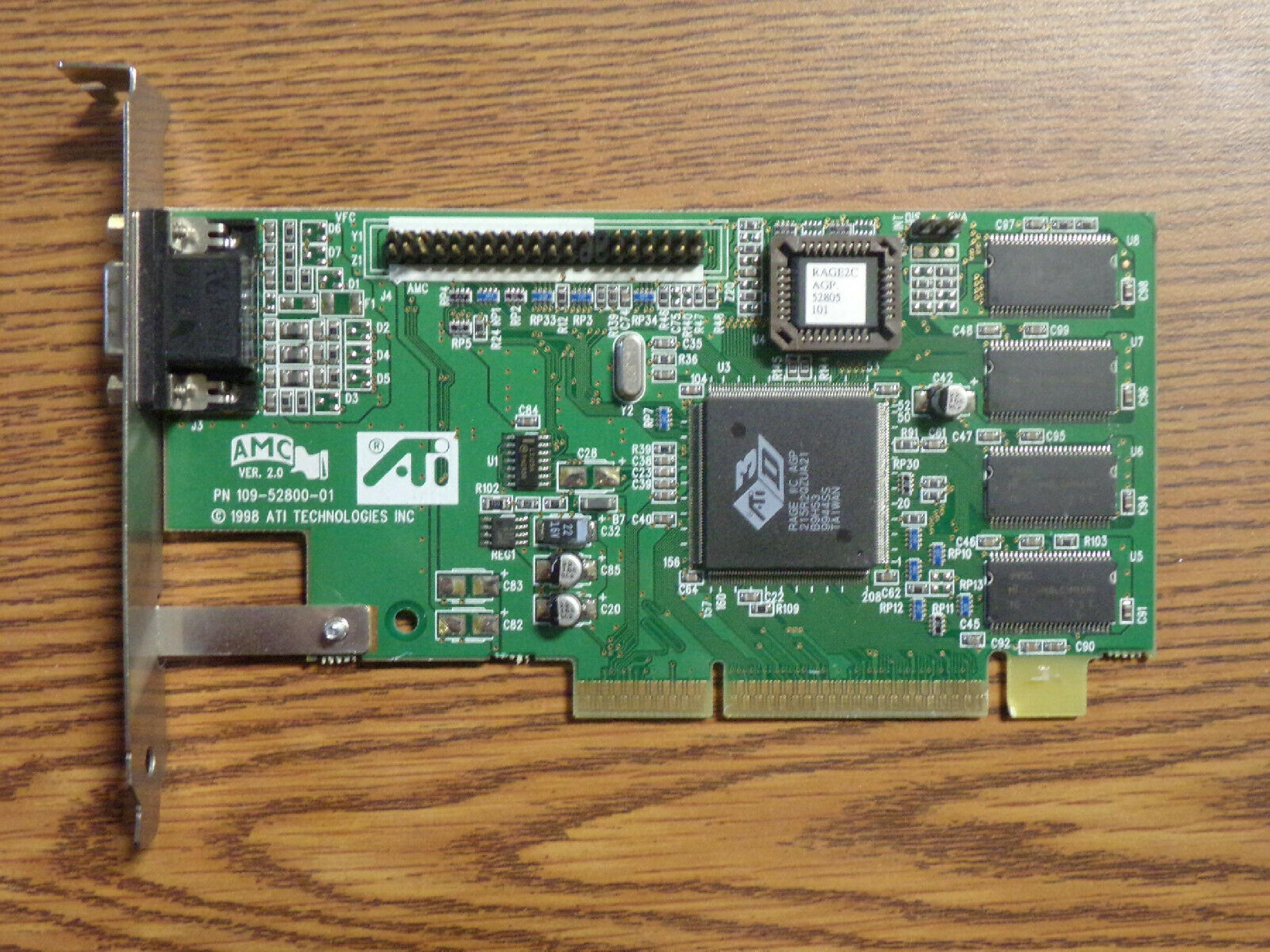 ATI 1025281301 RAGE2C 8MB AGP VIDEO CARD WITH VGA PORT