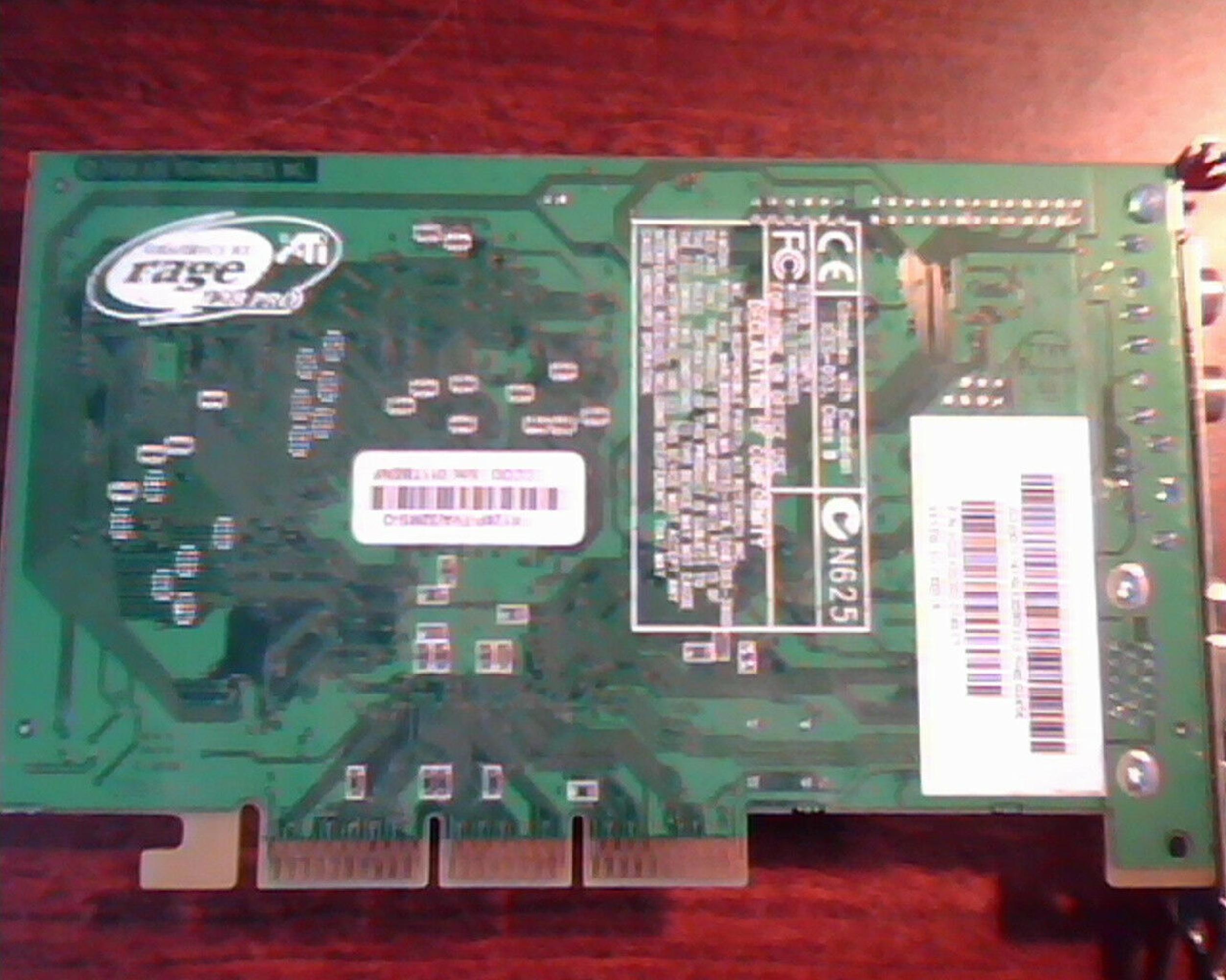 ATI 1026320202 RAGE 128 PRO 32MB AGP VIDEO CARD WITH VGA S-VID COMP-IN AND COMP-OUT PORTS 128MB S-VIDEO COMPOSITE IN OUT
