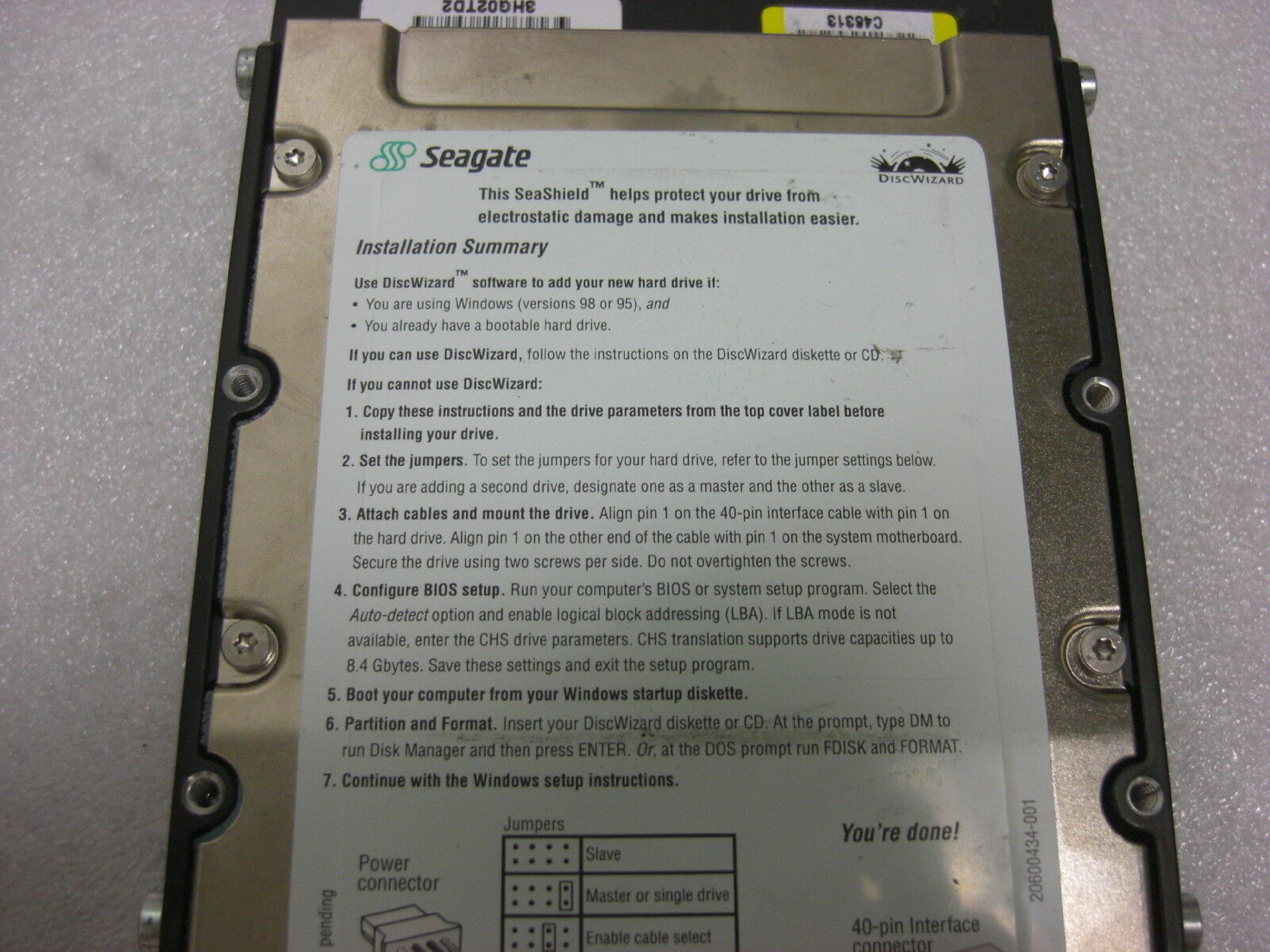 WESTERN DIGITAL / SEAGATE / WD 135364-001 EXPERT 10GB AT 3.5 INCH HARD DRIVE IDE 3.5INCH 5400RPM 10.2GB