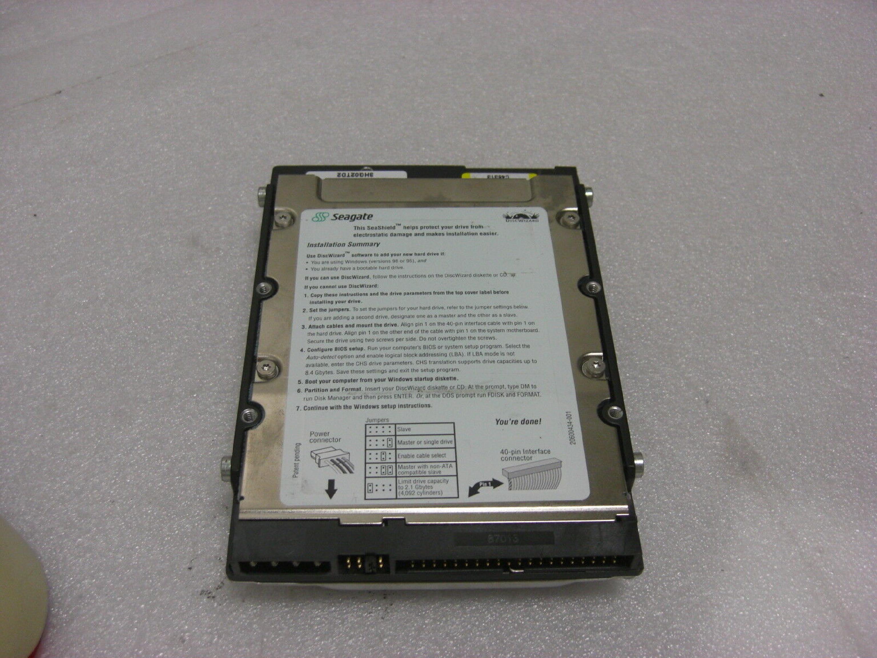 WESTERN DIGITAL / SEAGATE / WD 135364-001 EXPERT 10GB AT 3.5 INCH HARD DRIVE IDE 3.5INCH 5400RPM 10.2GB