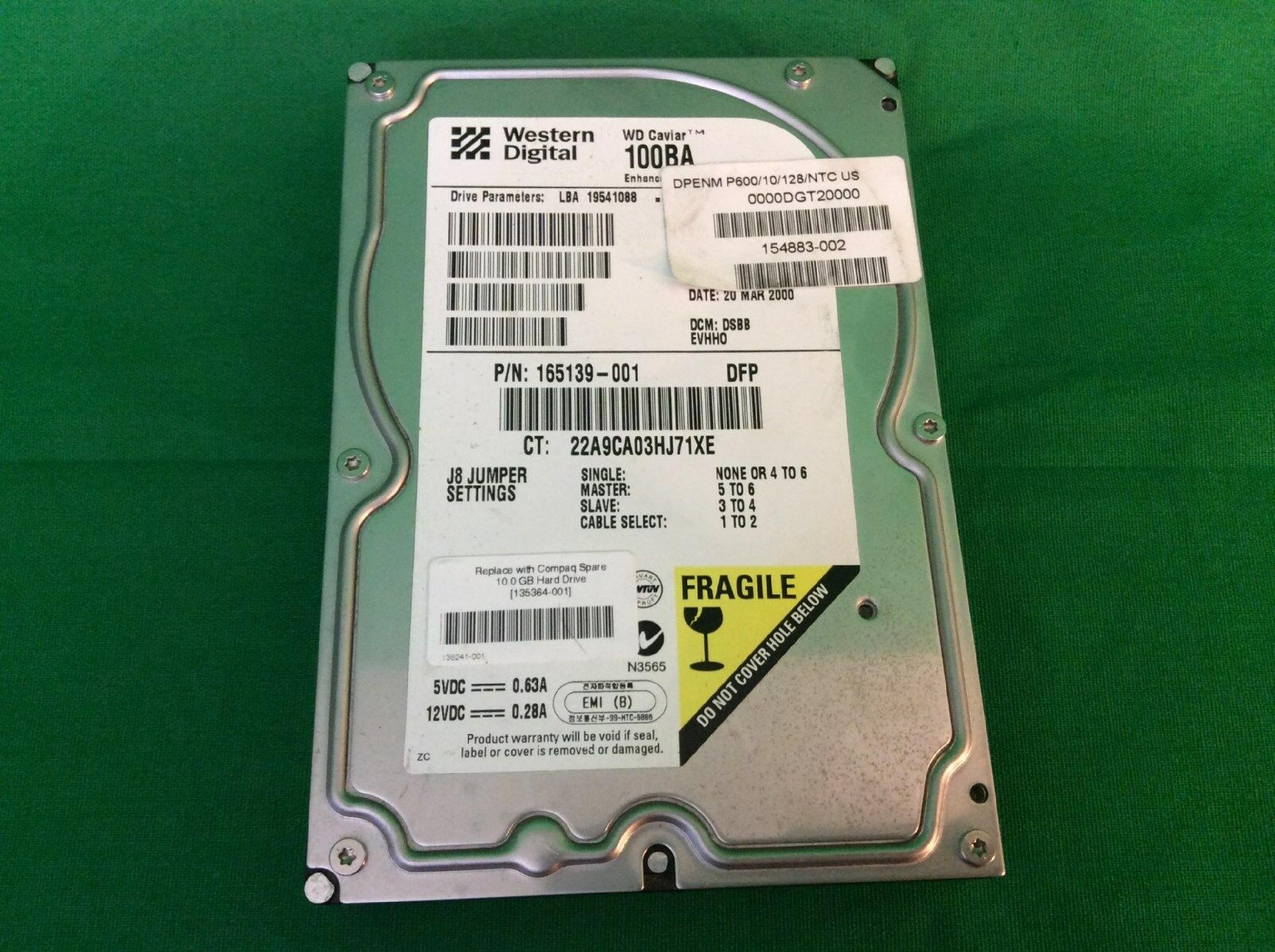 WESTERN DIGITAL / WD 100BA EXPERT 10GB AT 3.5 INCH HARD DRIVE