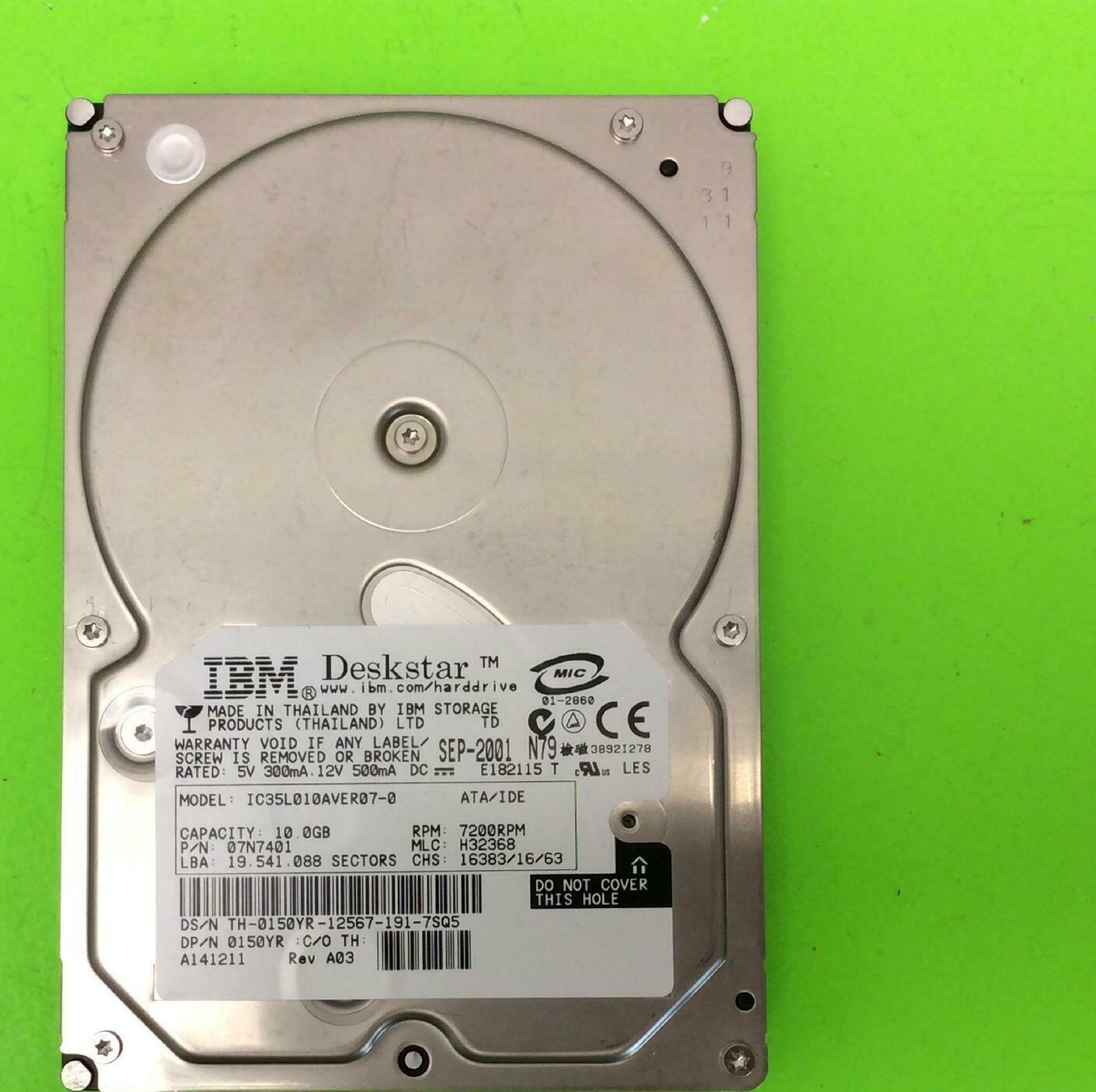 IBM 0150YR DESKSTAR 10GB 7200RPM AT 3.5 INCH HARD DRIVE