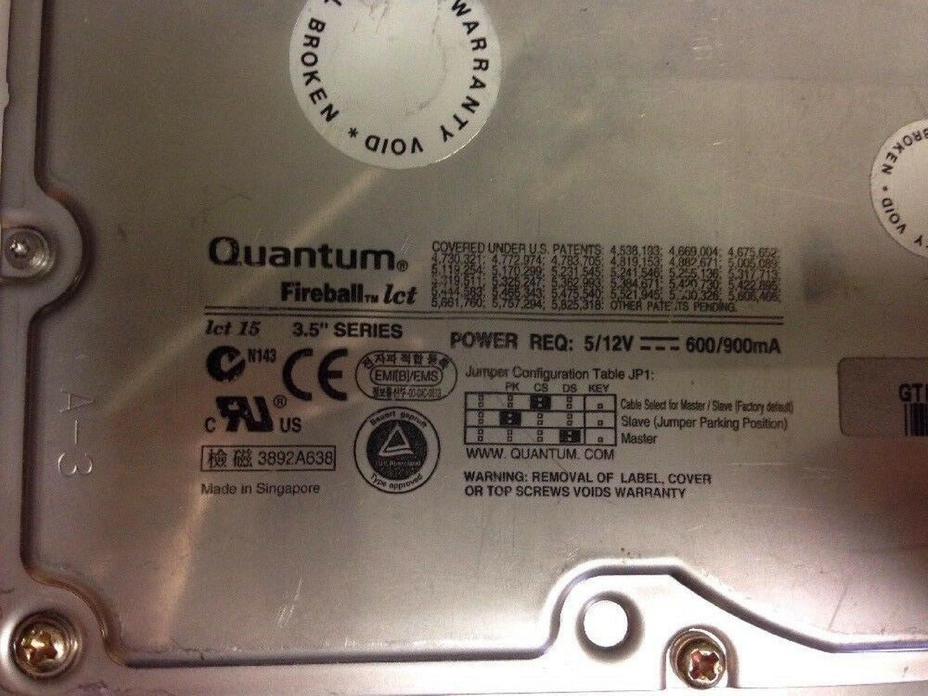 QUANTUM LC30A014-01-A 30GB AT 3.5 INCH HARD DRIVE IDE PSZXX A010F