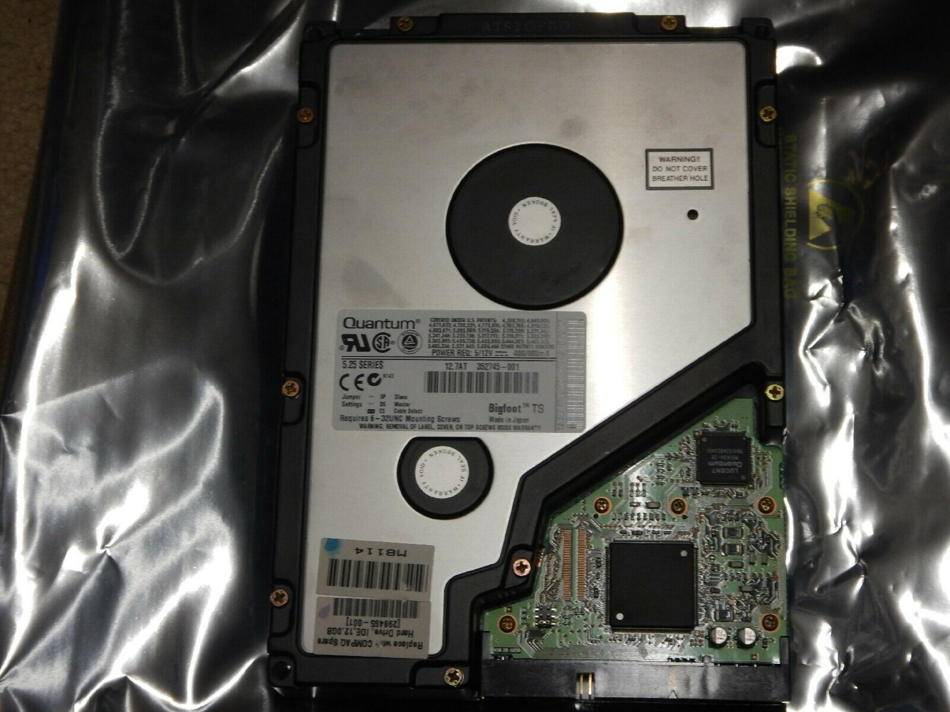 QUANTUM 12.7AT 12.0GB AT 3.5 INCH HARD DRIVE 12.7GB IDE BIGFOOT REV 02-E