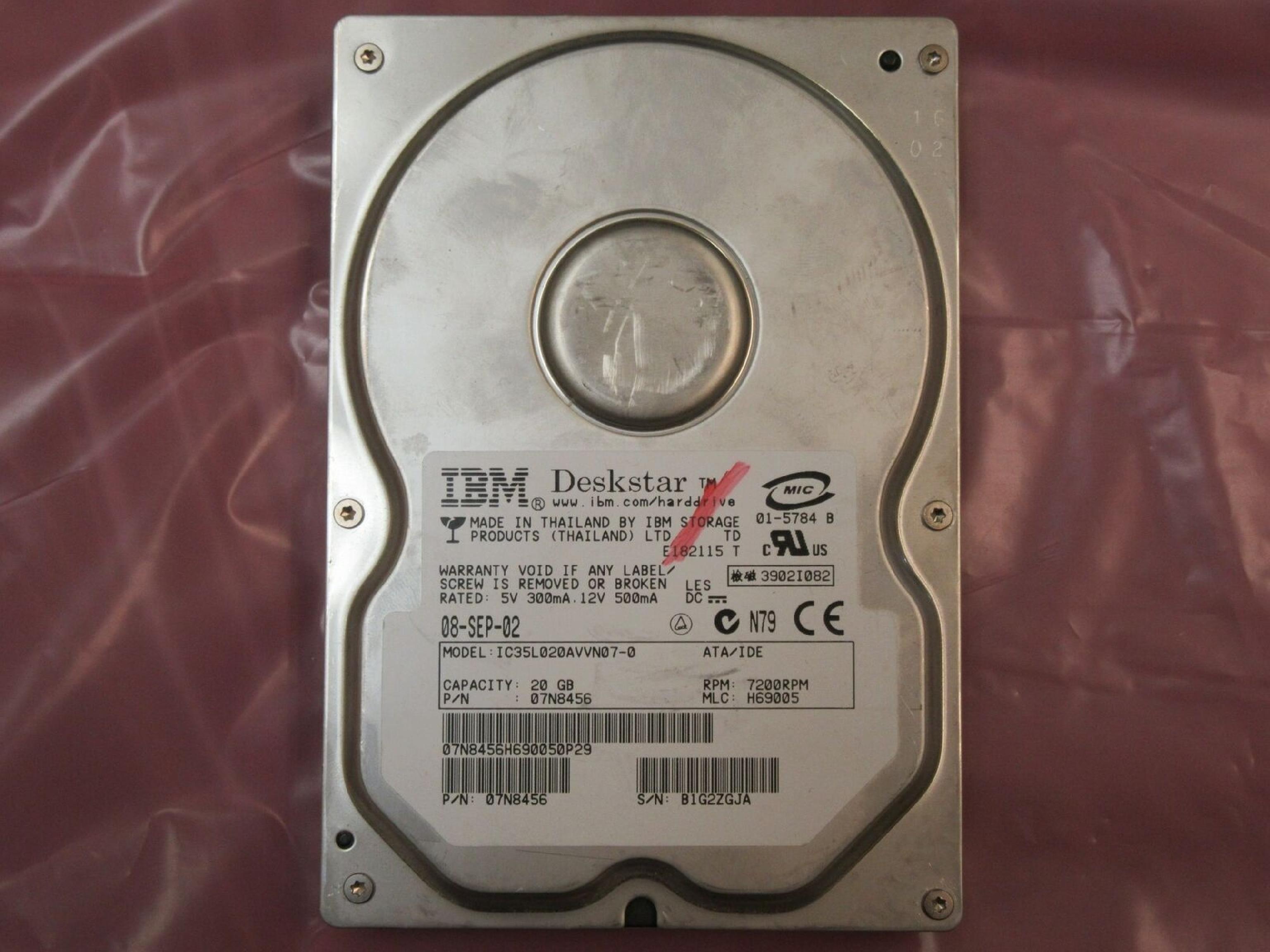 IBM IC35L020AVVN07-0 DESKSTAR 20GB AT 3.5 INCH HARD DRIVE