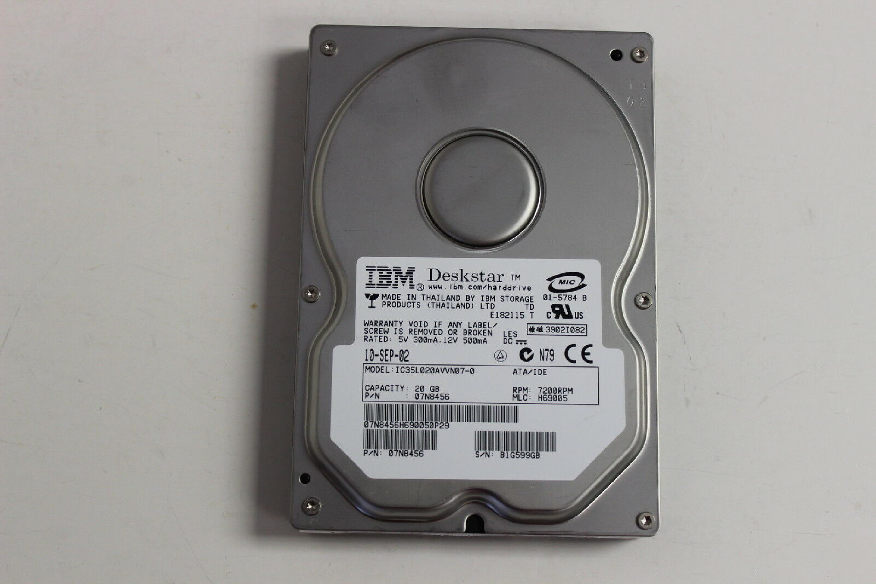 IBM IC35L020AVVN07-0 DESKSTAR 20GB AT 3.5 INCH HARD DRIVE