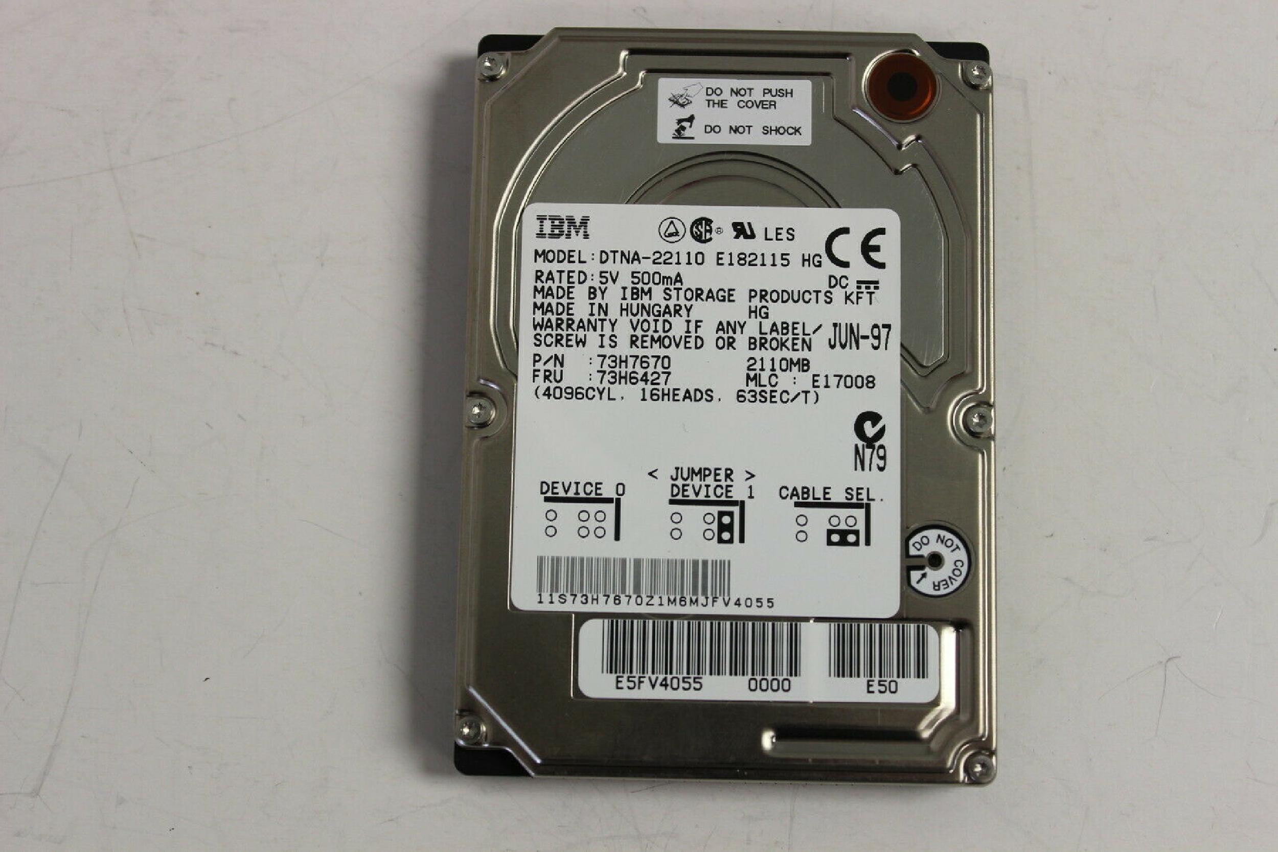 IBM 73H6427 2110MB AT 2.5 INCH HARD DRIVE