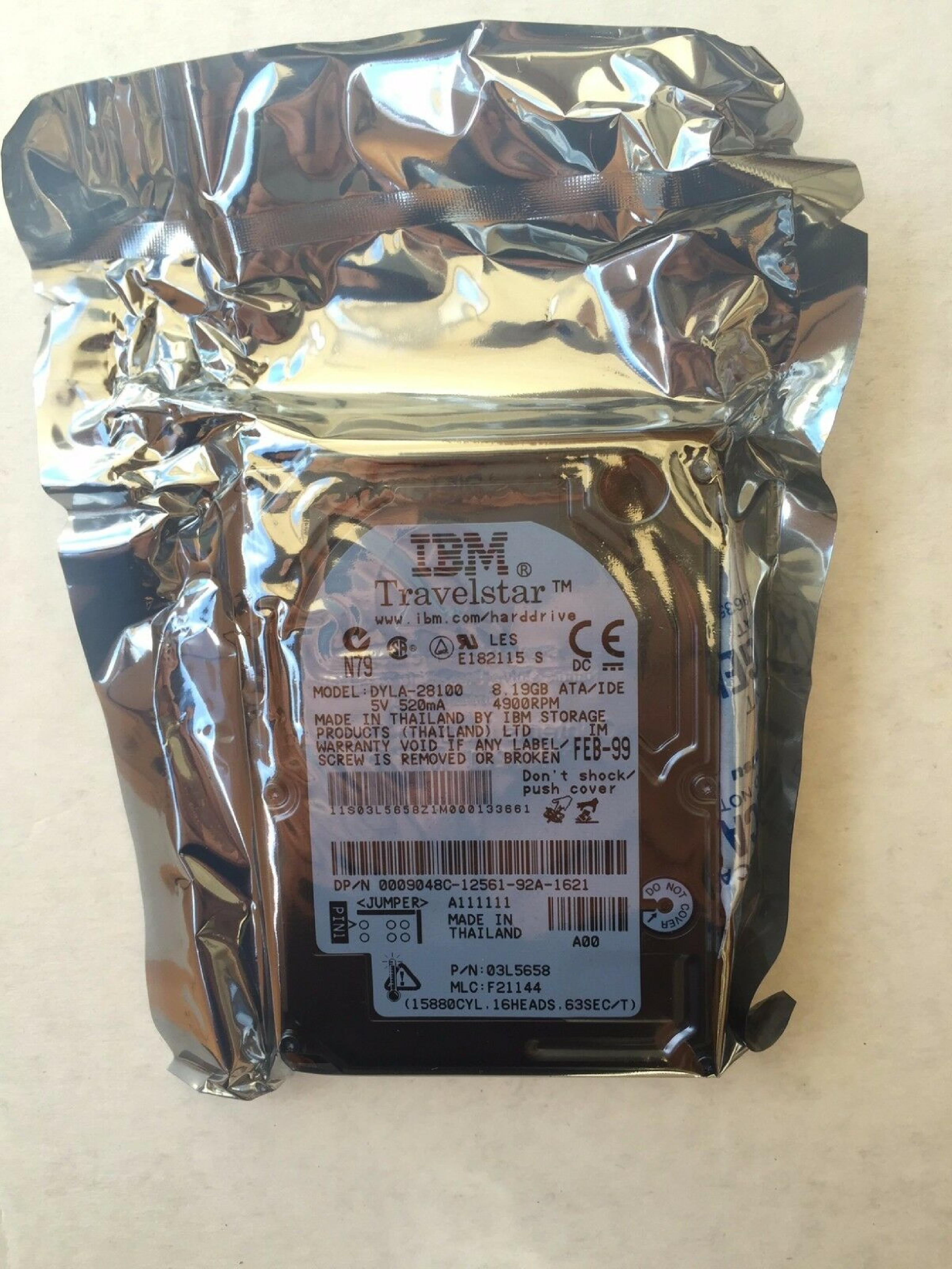 IBM DYLA-28100 TRAVELSTAR 8.19GB 4900RPM AT 2.5 INCH HARD DRIVE