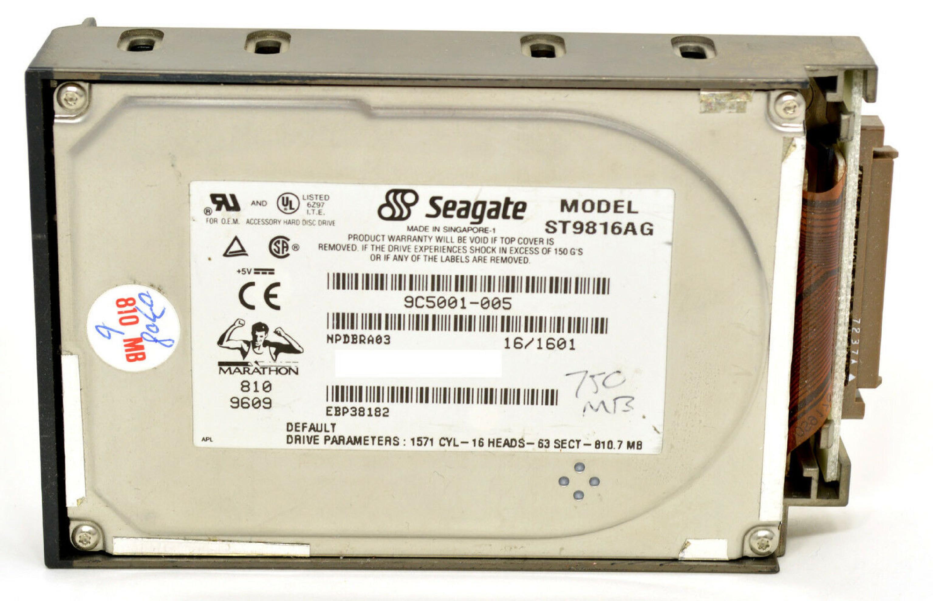 SEAGATE / TEXAS INSTRUMENTS / TI ST9816AG 810MB AT 2.5 INCH HARD DRIVE EXTENSA 560CD MODULAR DISK