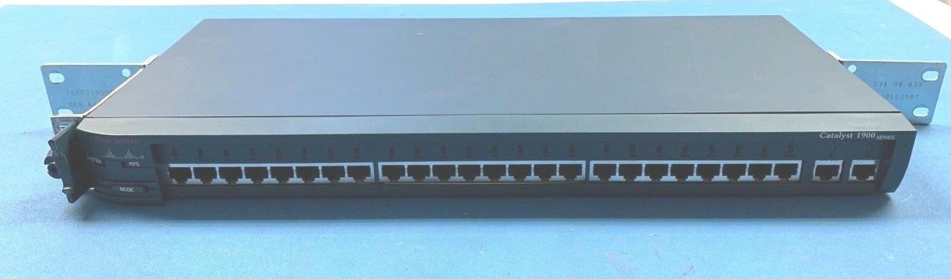 CISCO SYSTEMS WS-C1924-EN-DC CATALYST 1900 24 PORT 10BT 2X 100BTX ETHERNET SWITCH DC POWER