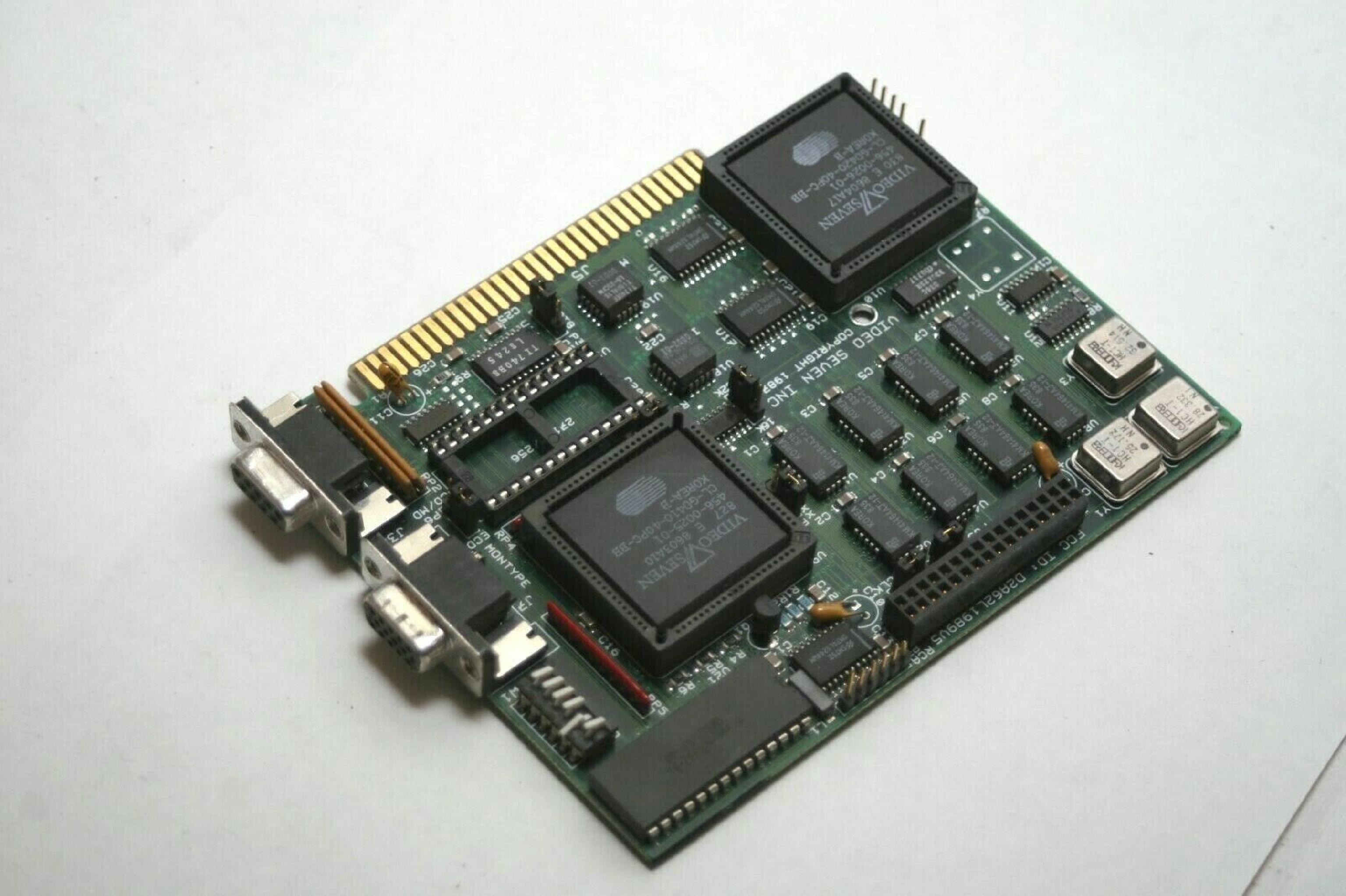 VIDEO SEVEN 600-0102 8BIT ISA EGA & VGA VIDEO CARD PULLED FROM DESKPRO 286