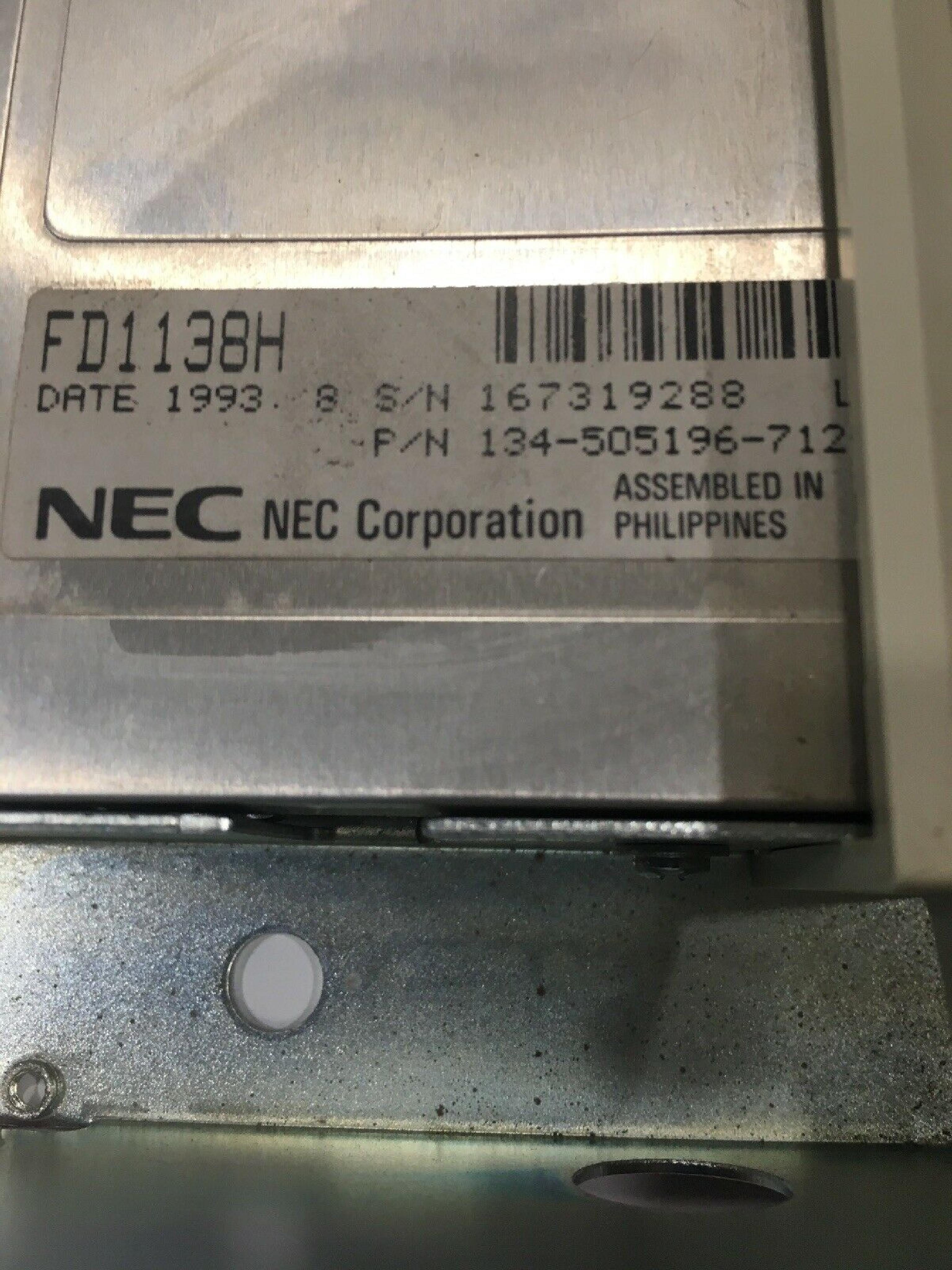 NEC FD1138H 3.5 INCH FLOPPY DRIVE 34 PIN NO BEZEL