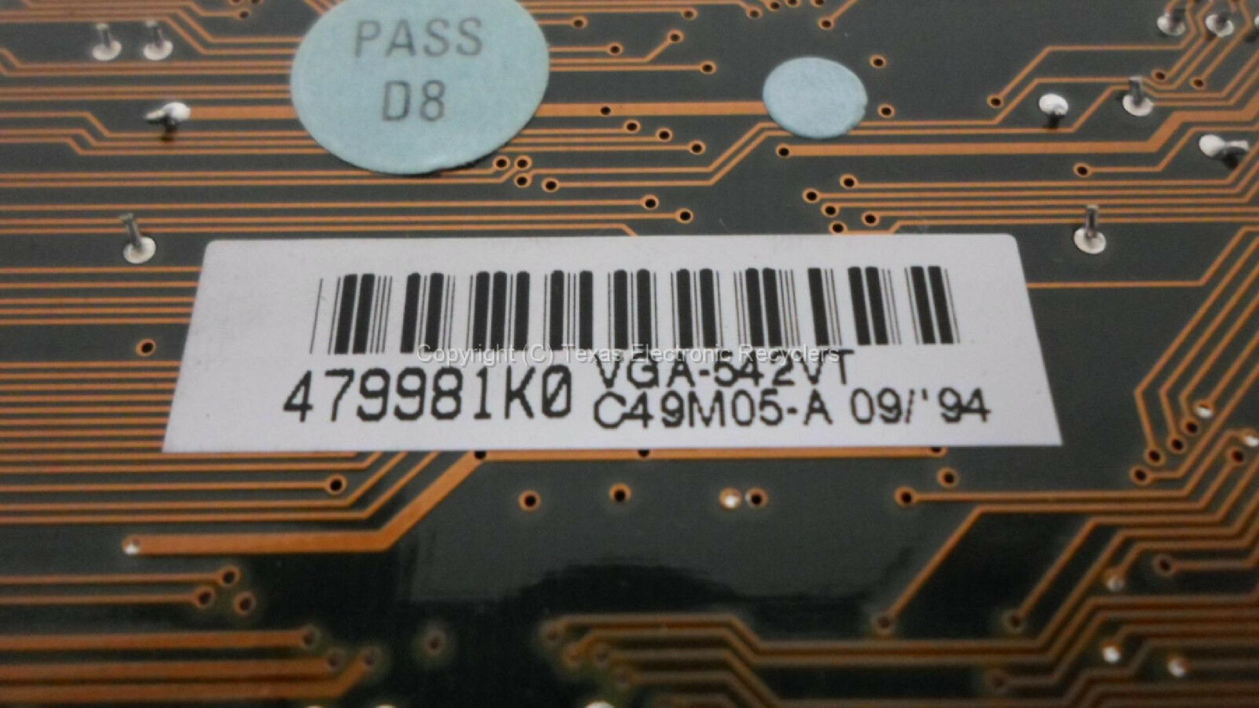 CIRRUS LOGIC VGA-542VT VL-BUS VIDEO CARD LOGIC CL-GD5428-80QC-A