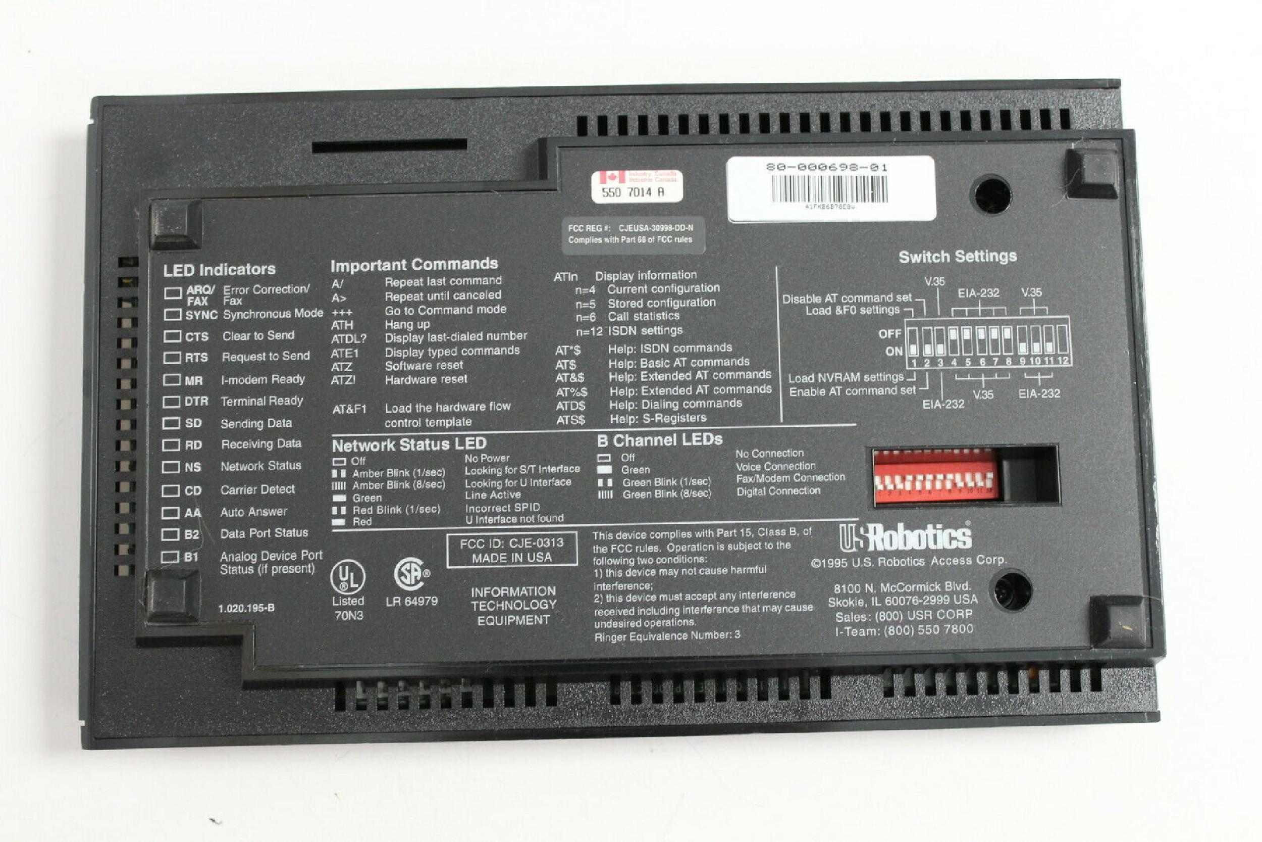 US ROBOTICS / USR ISDN COURIER EXTERNAL I-MODEM ISDN WITH V.EVERYTHING