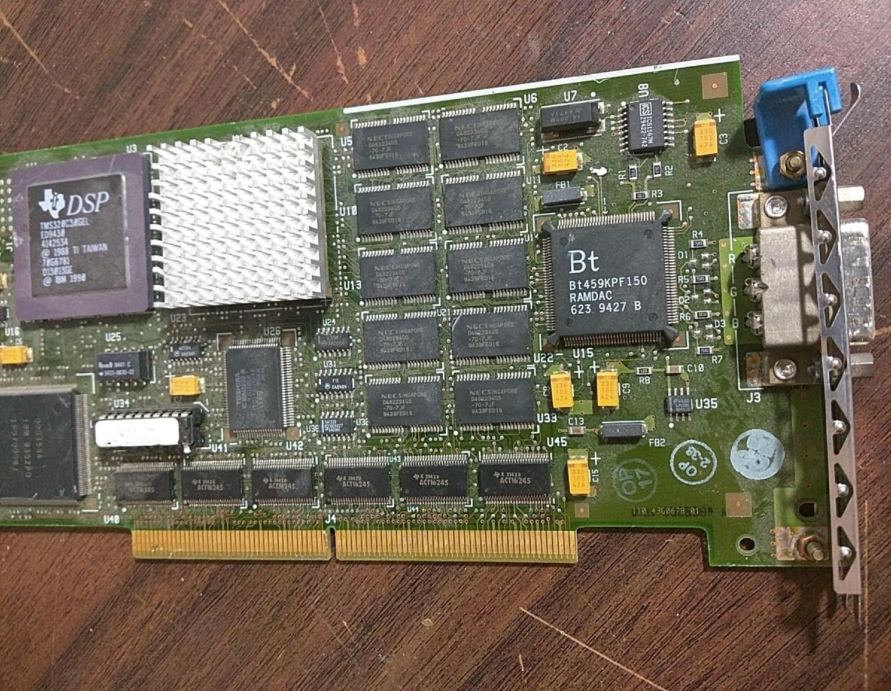 IBM 51G8274 RGB VIDEO CARD C74239, 1467301 TEXAS INSTRUMENTS CHIPSET PULLED FROM POWER STATION 360 TYPE 7012