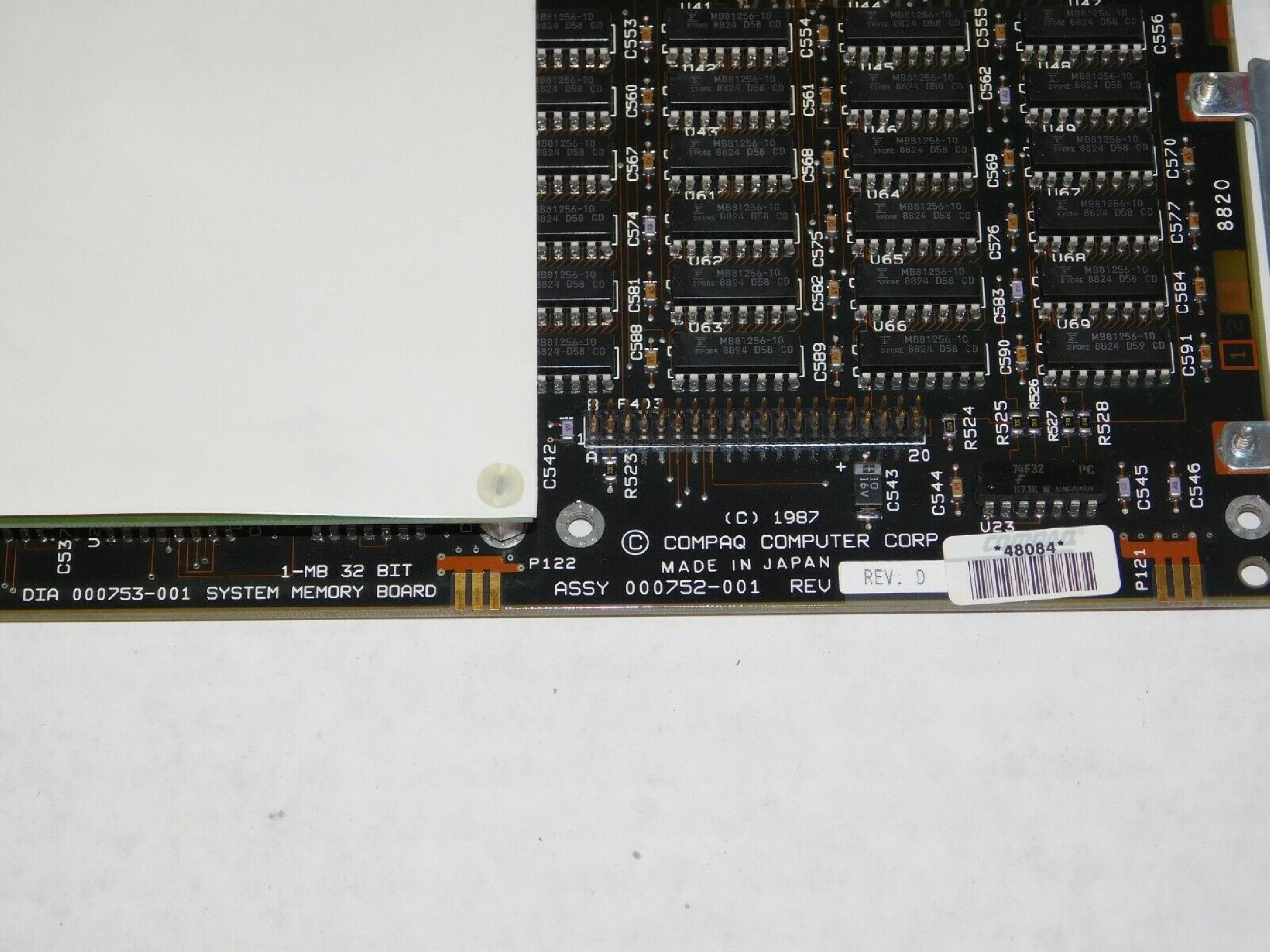 COMPAQ / HEWLETT PACKARD / HP 000753-001 1MB 32 BIT SYSTEM MEMORY BOARD